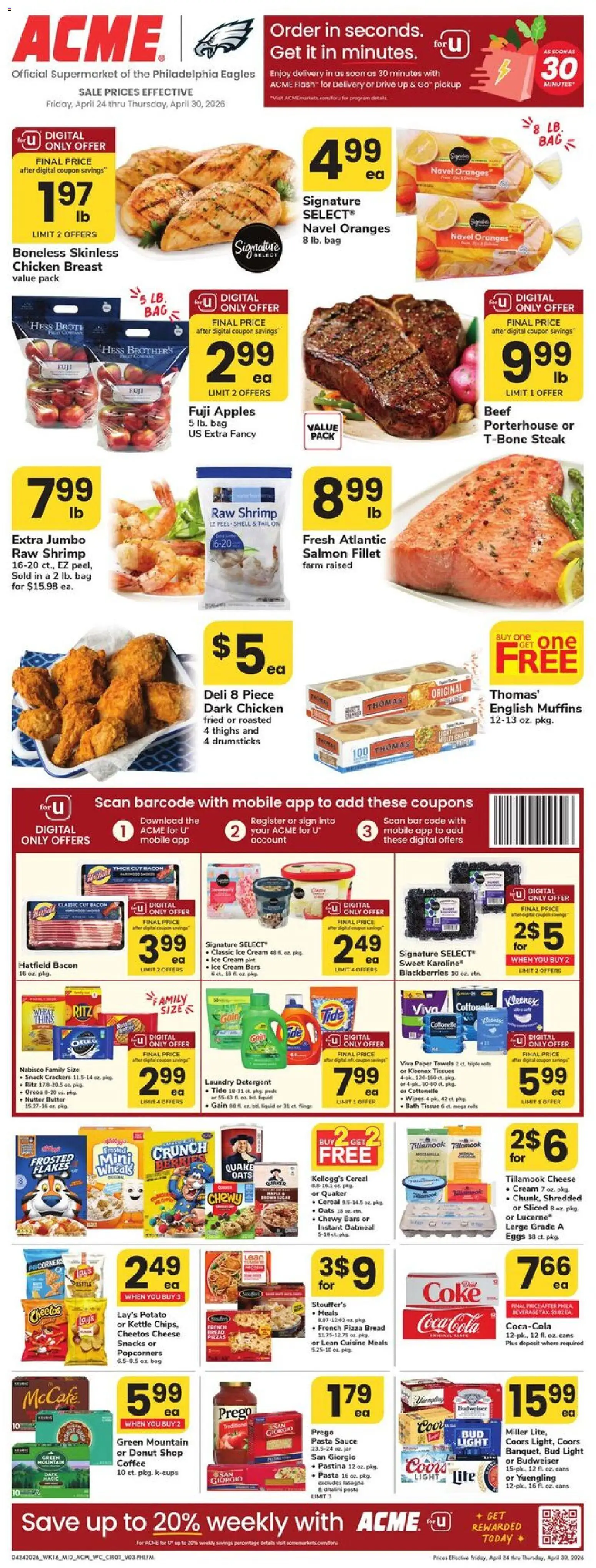 Acme Weekly Ad - valid from 24.04.2026 | Page: 1 | Products: Cheese, Pizza, Apples, Flakes