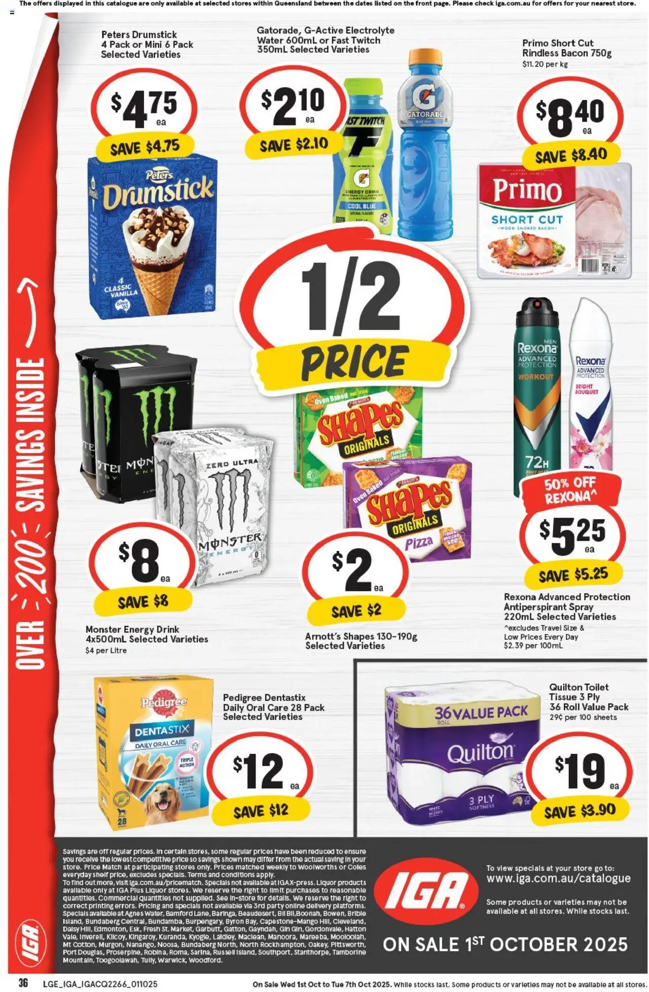 IGA catalogue - valid from 01.10.2025 | Page: 39 | Products: Shelf, Bacon, Energy drink, Gin