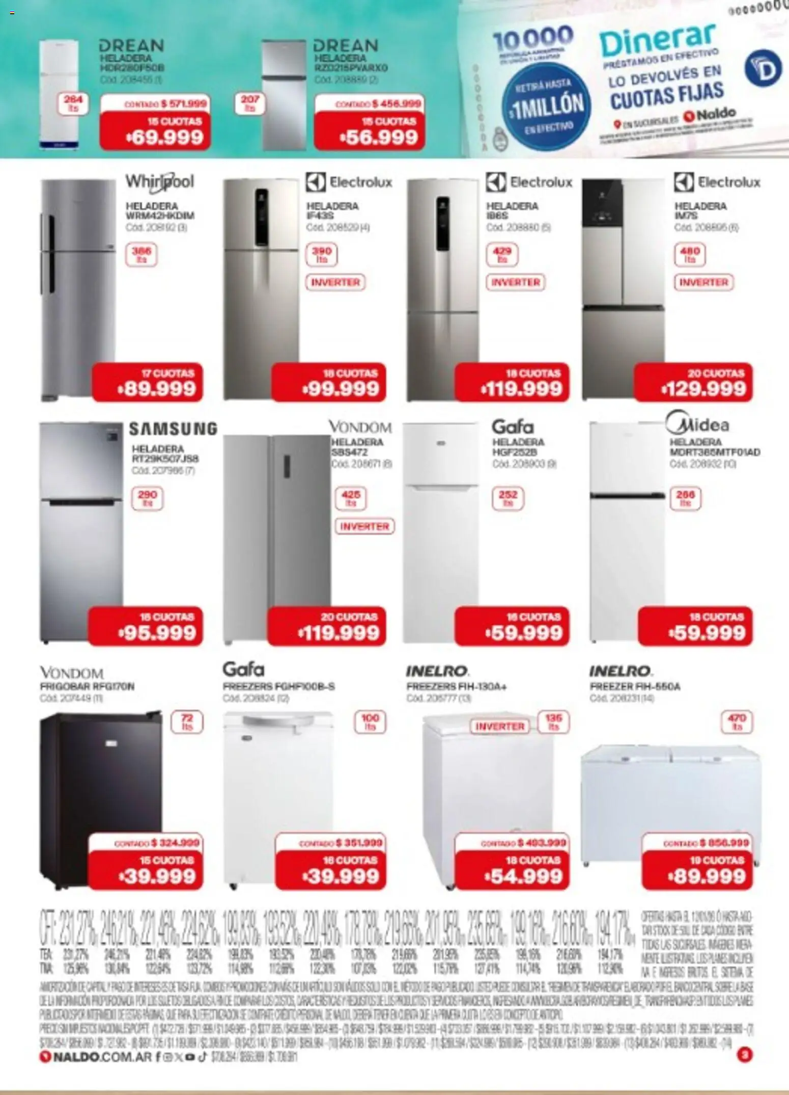 Naldo catálogo │ válido desde el 02.01.2026 | Página: 3 | Productos: Heladera, Freezer, Frigobar