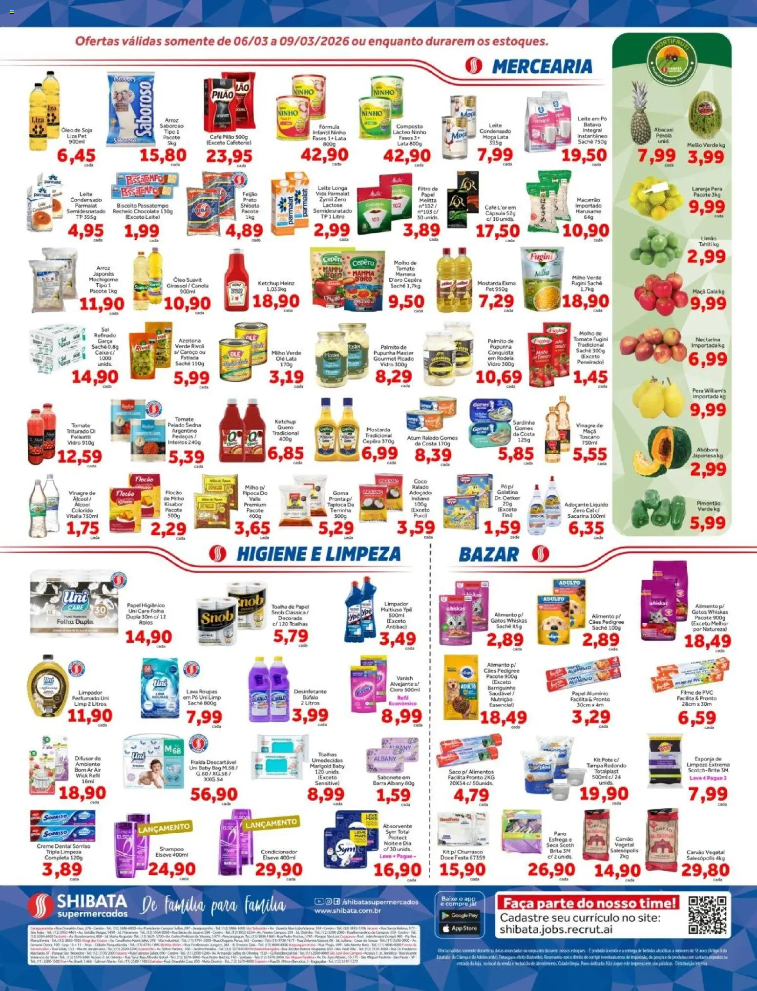 Shibata Folheto - válido de 06.03.2026 | Página: 2 | Produtos: Biscoito, Alvejante, Adoçante, Leite