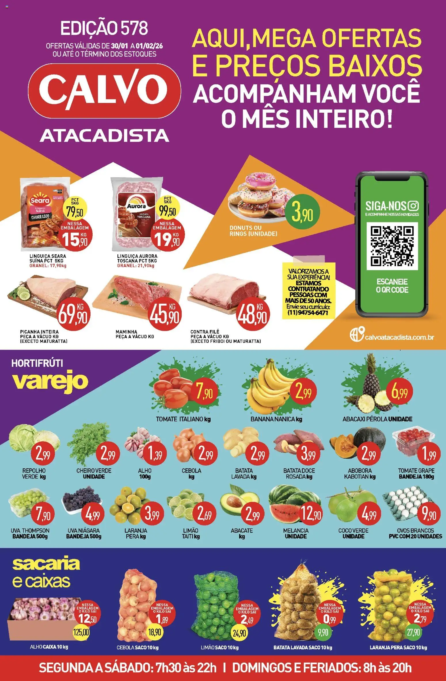 Calvo Atacadista Folheto - válido de 30.01.2026 | Página: 1 | Produtos: Pera, Cebola, Bandeja, Batata