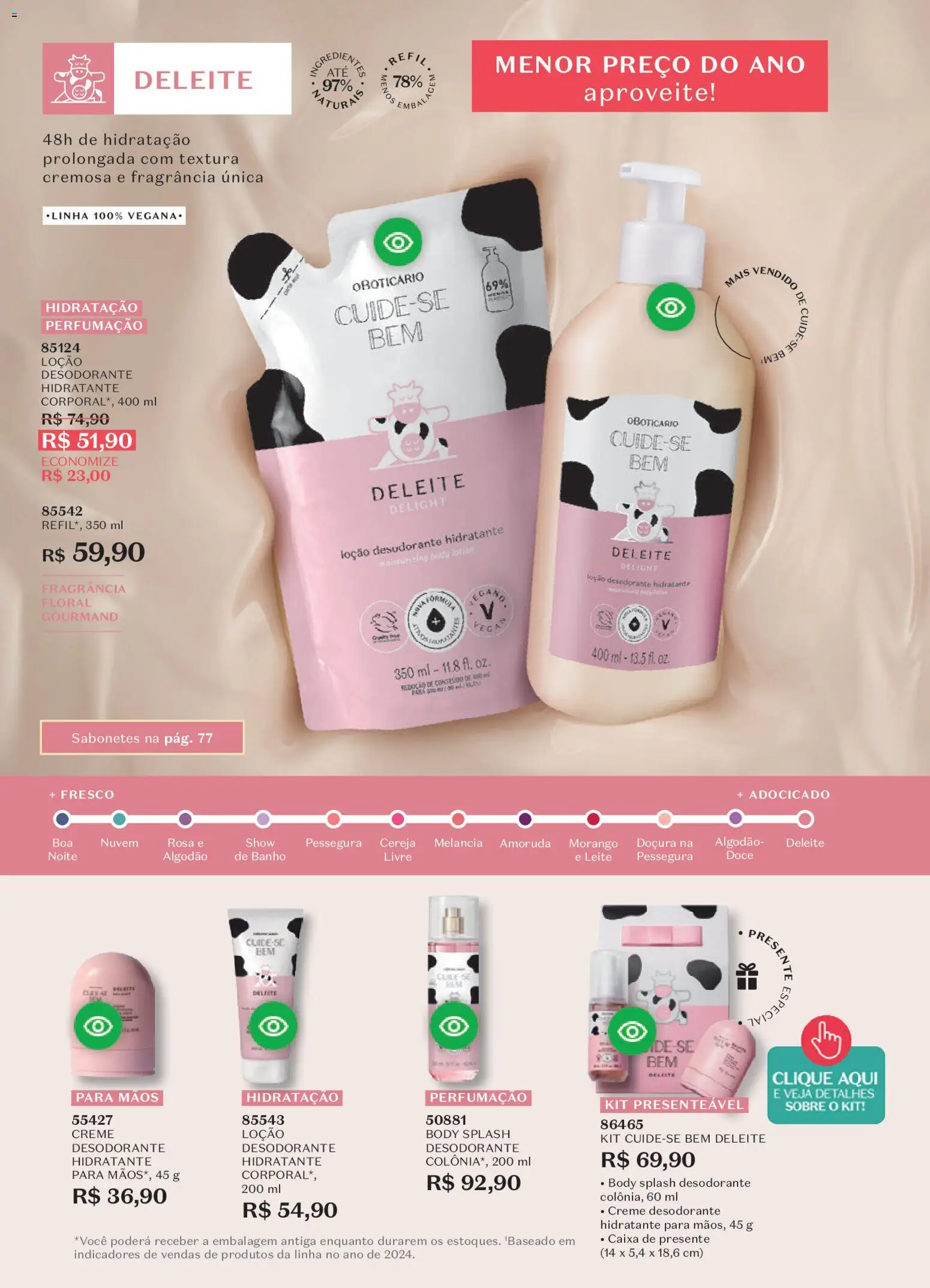 O Boticário Folheto - válido de 19.01.2026 | Página: 73 | Produtos: Fragrância, Hidratante corporal, Desodorante, Creme