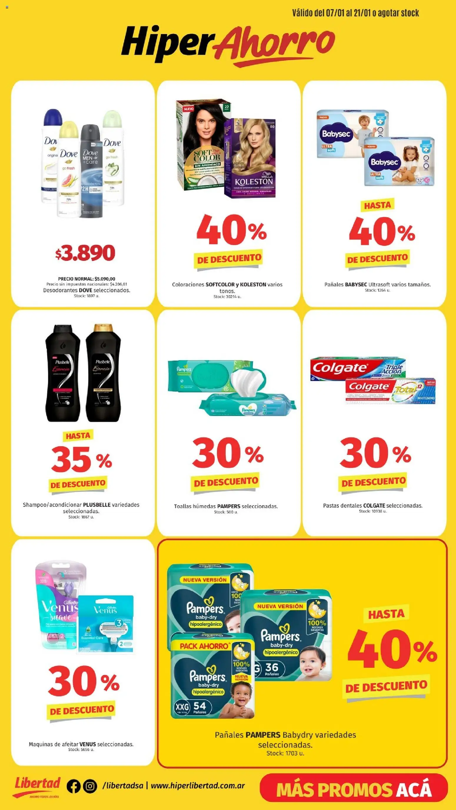 Hipermercado Libertad - Hiper ahorro │ válido desde el 05.02.2026 | Página: 7 | Productos: Toallas, Pañales