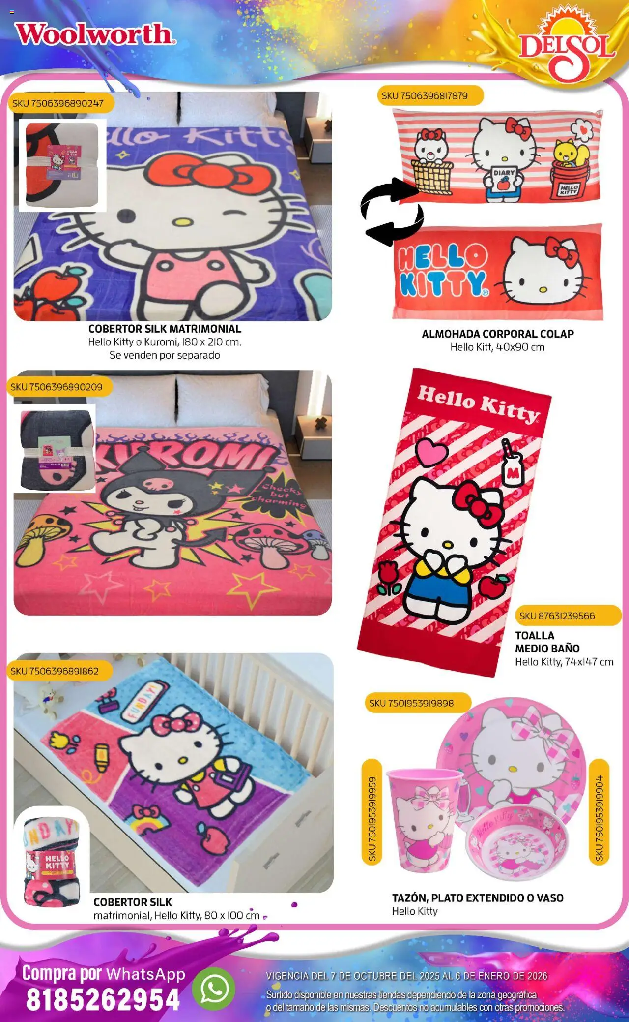 Nuevas ofertas de Del Sol y Woolworth válidas en toda la República Mexicana desde el 07.10.2025. ¡Encuentra las mejores ofertas en Del Sol y Woolworth - Catálogo Castillo Del Juguete! | Página: 241 | Productos: Cobertor, Toalla, Almohada, Baño