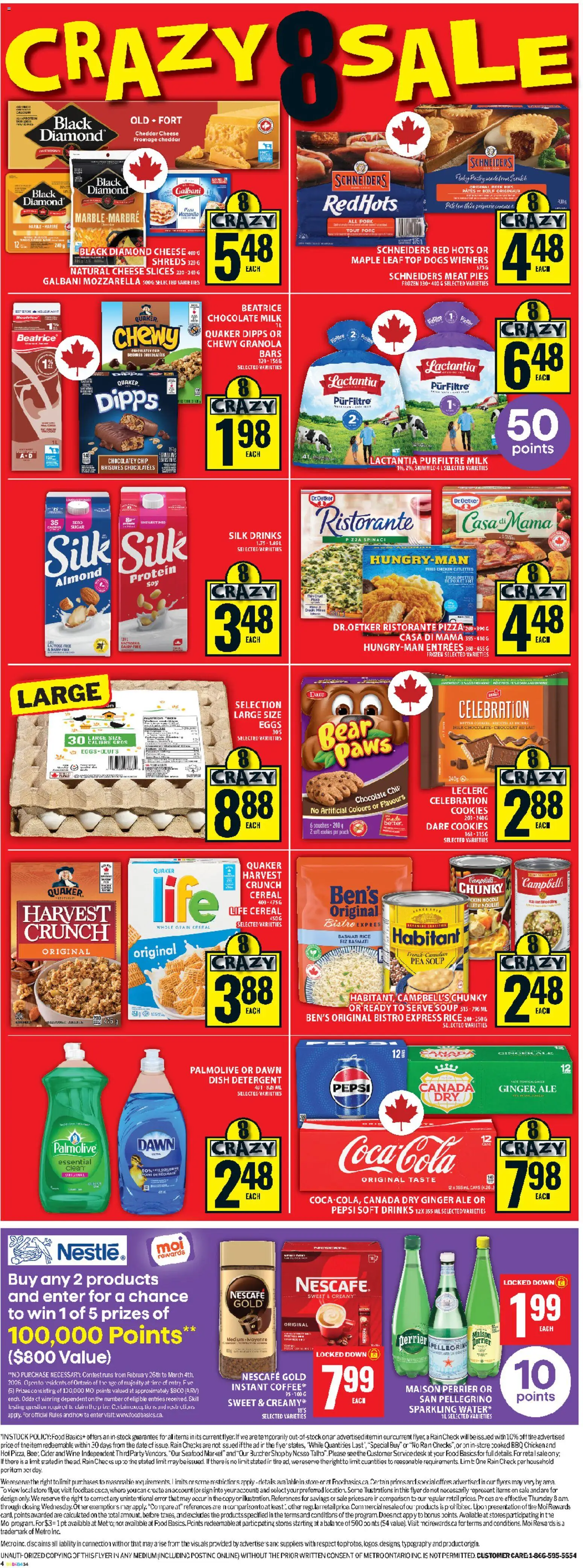 Food Basics flyer valid from 26.02.2026 | Page: 3 | Products: Cookies, Detergent, Cheese, Coffee