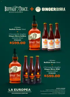 Vista previa de La Europea - Catálogo Buffalo Trace + Ginger Birra , nuevo folleto de la tienda, válido en México a partir del 13.08.2025