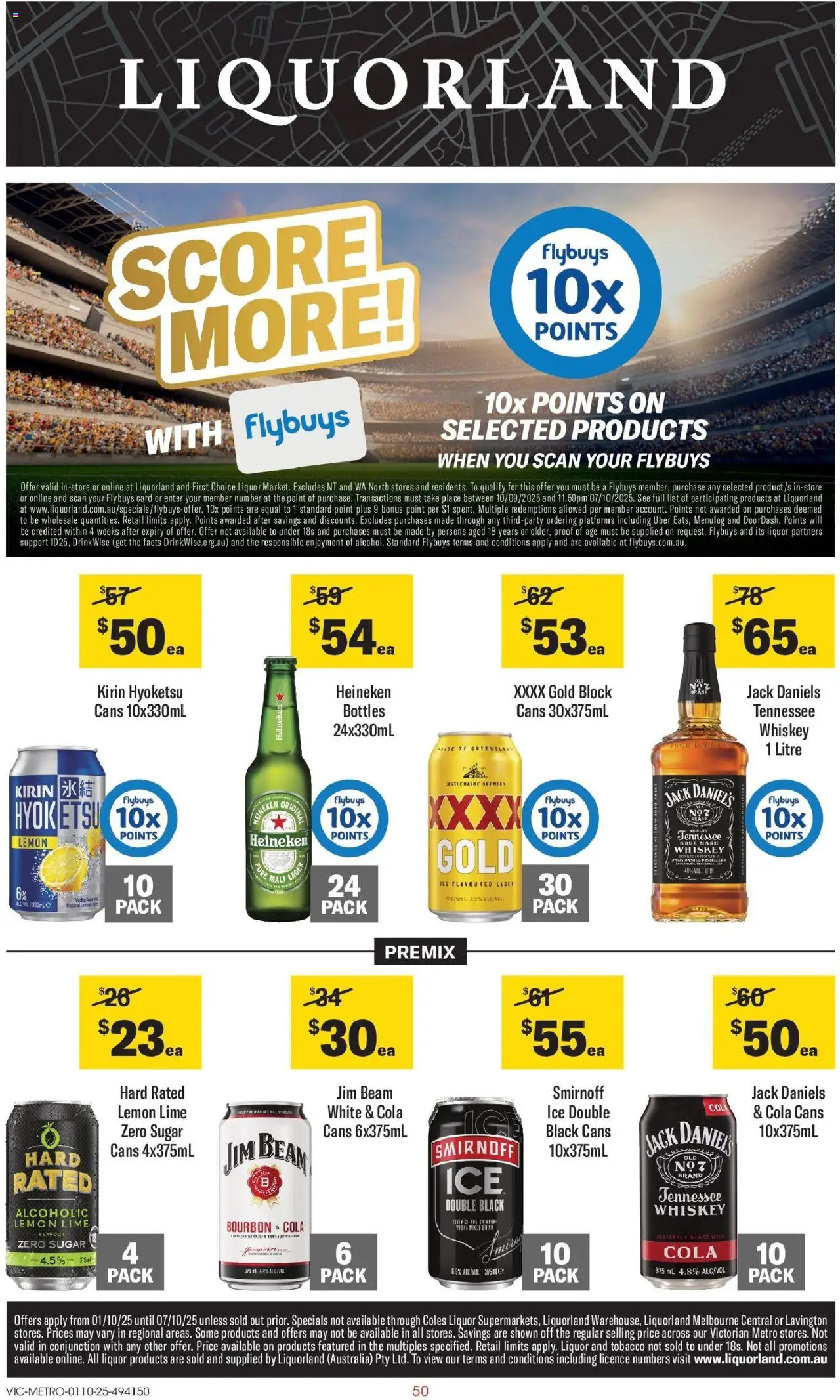 Coles catalogue - valid from 01.10.2025 | Page: 50 | Products: Bourbon, Vodka, Sugar, Lemon
