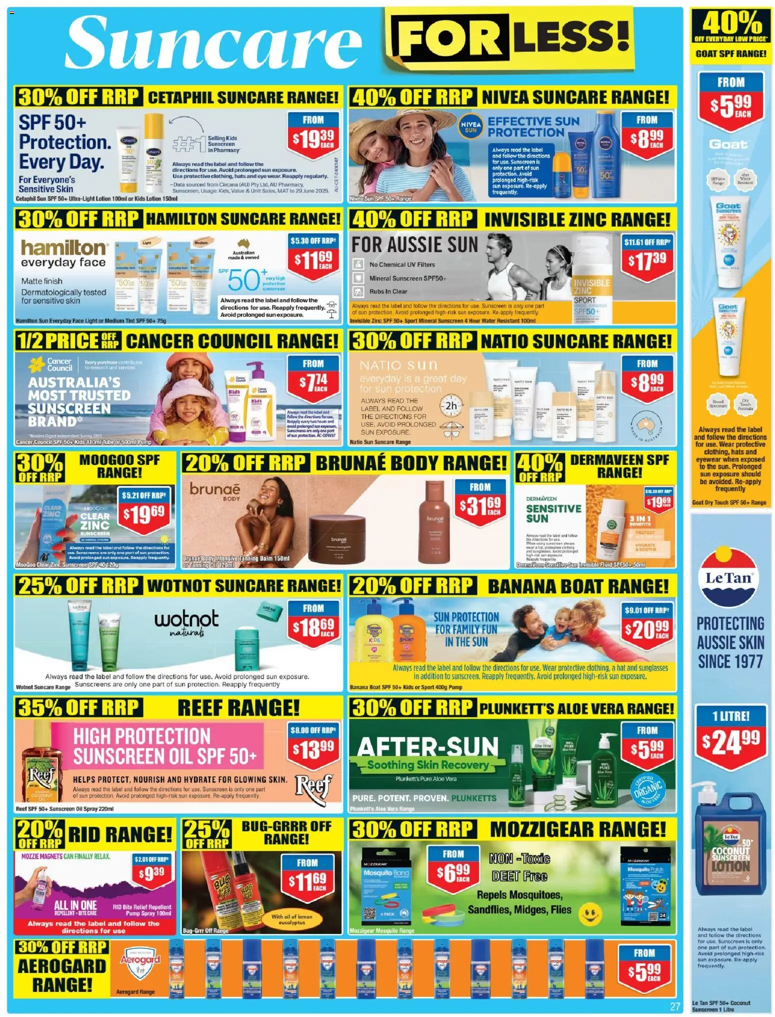 Chemist Warehouse catalogue - valid from 29.01.2026 | Page: 27 | Products: Sunscreen, Water, Sunglasses, Sensitive skin