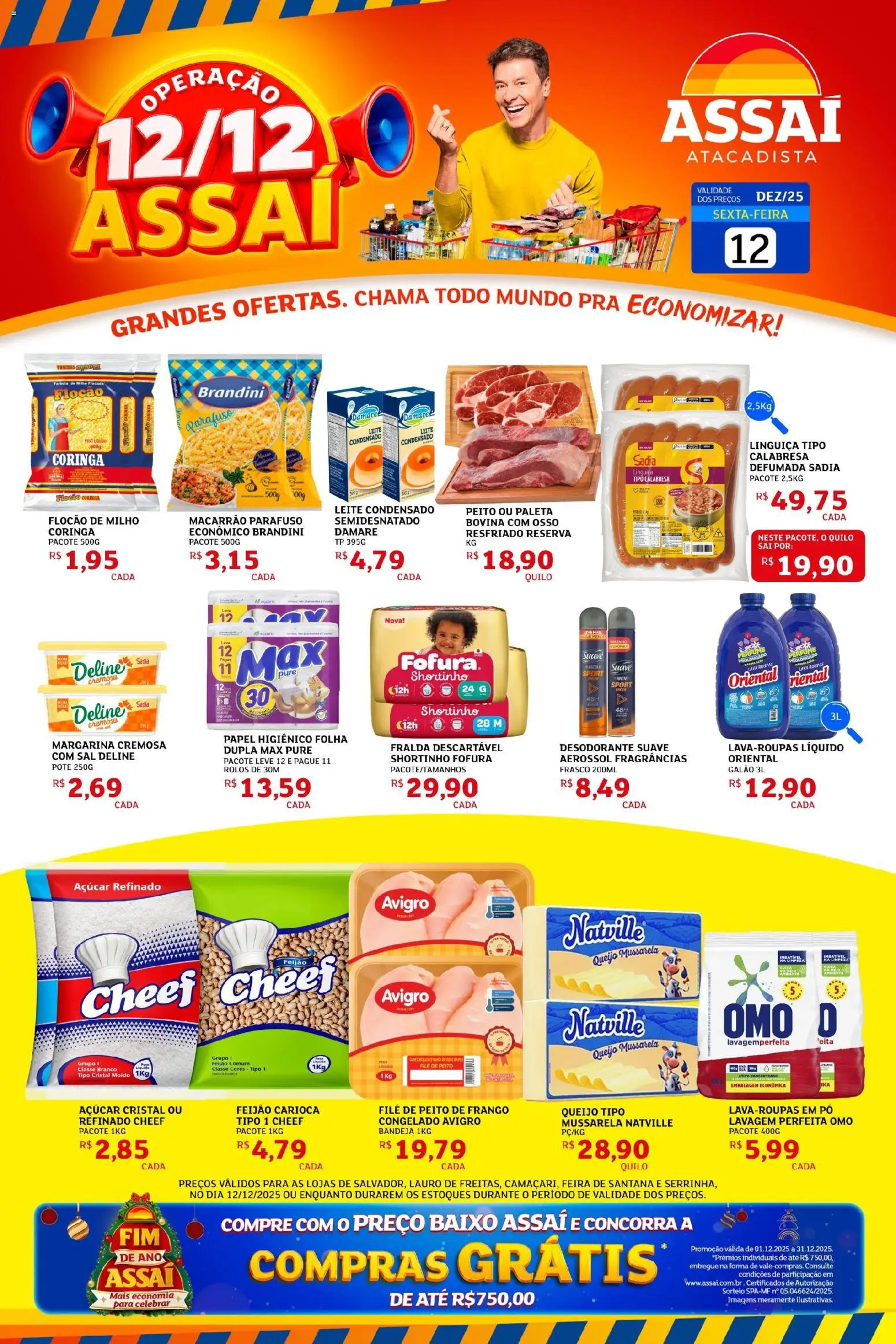 Assaí Atacadista Folheto - válido de 12.12.2025 | Página: 1 | Produtos: Perfume, Frango, Mussarela, Peito de frango