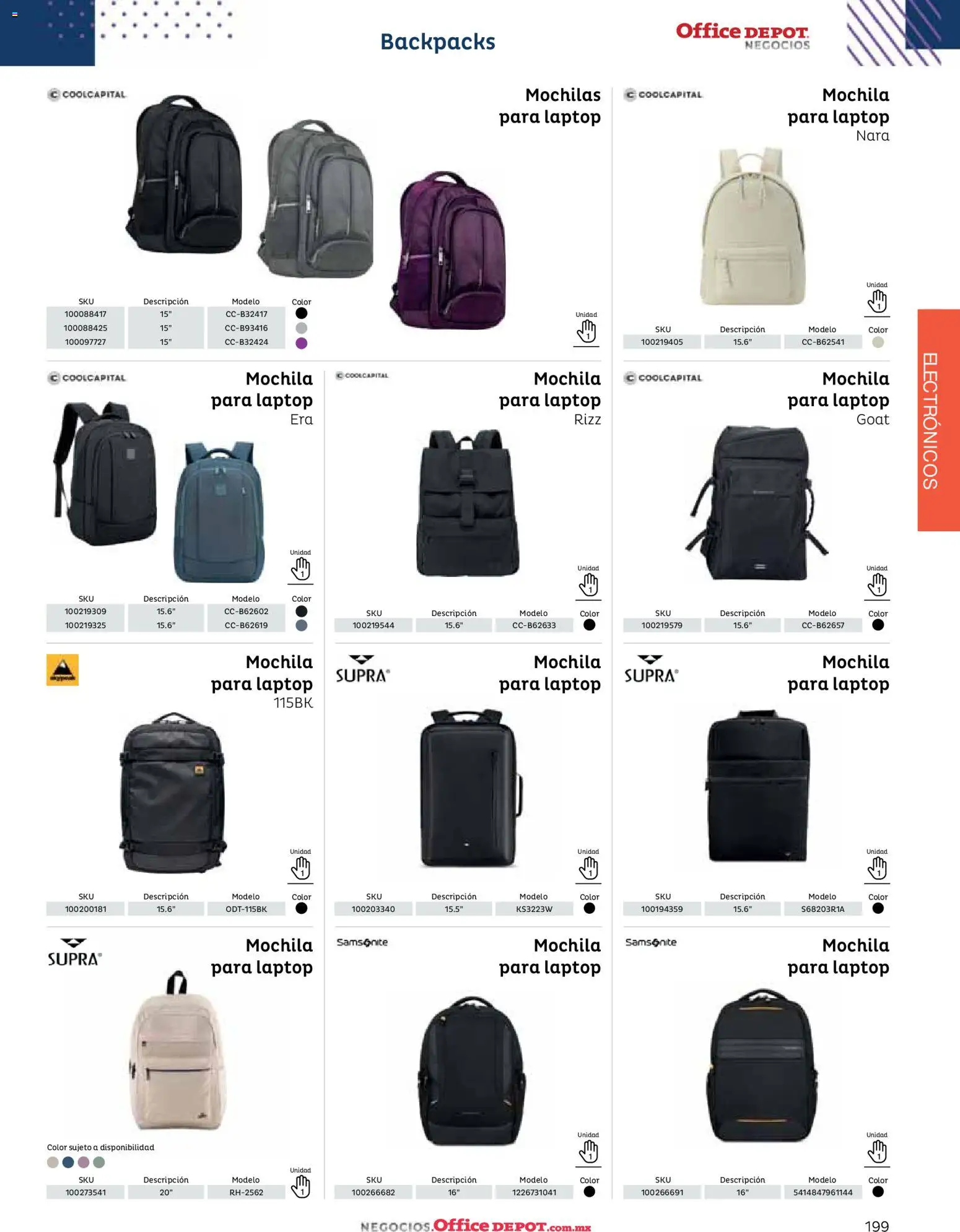 Nuevas ofertas de Office Depot válidas en toda la República Mexicana desde el 12.01.2026. ¡Encuentra las mejores ofertas en Office Depot catálogo 2026! | Página: 201 | Productos: Mochila