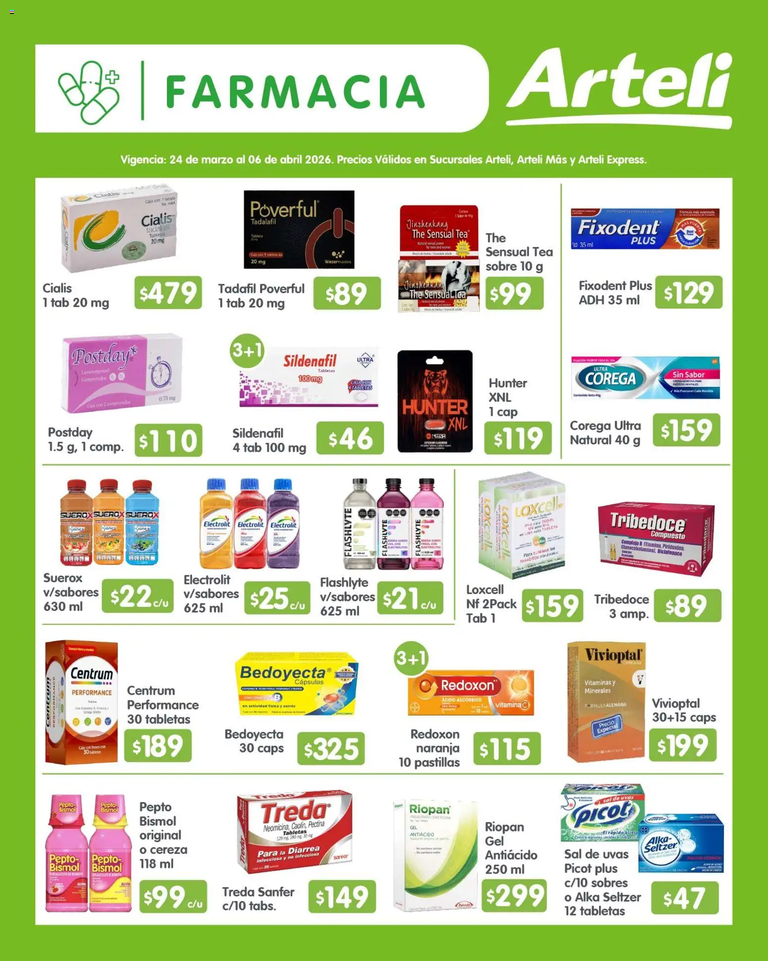 Nuevas ofertas de Arteli válidas en toda la República Mexicana desde el 24.03.2026. ¡Encuentra las mejores ofertas en Arteli folleto Quincenal! | Página: 10 | Productos: Sal, Caja, Tableta, Sobre