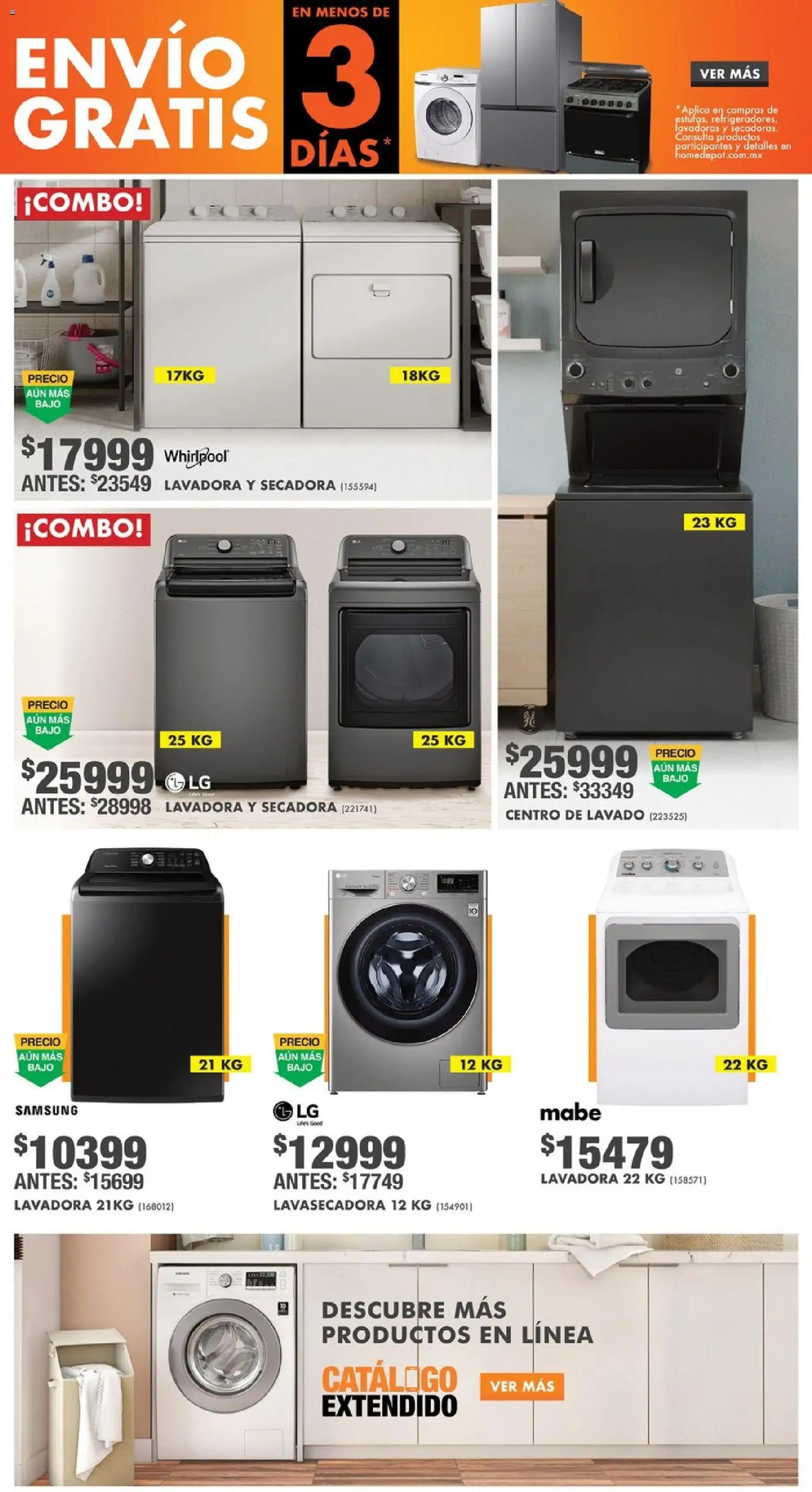 Nuevas ofertas de Home Depot válidas en toda la República Mexicana desde el 15.01.2026. ¡Encuentra las mejores ofertas en Home Depot catálogo! | Página: 2 | Productos: Secadora, Lavadora