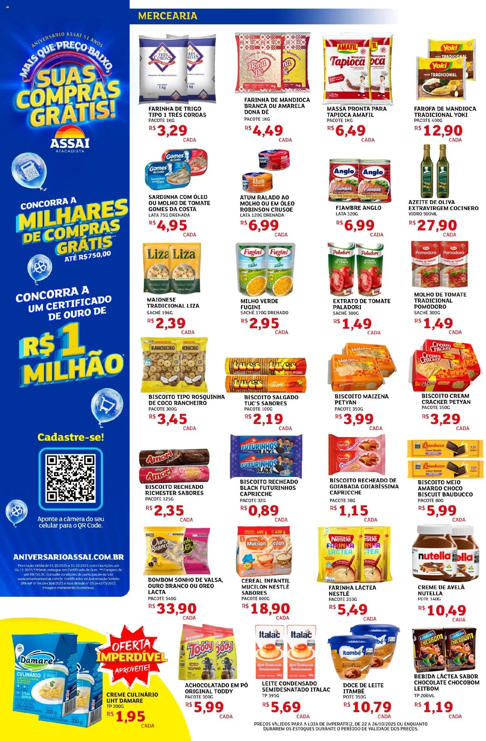 Assaí Atacadista Folheto - válido de 22.10.2025 | Página: 2 | Produtos: Pó, Chocolate, Creme, Baixo