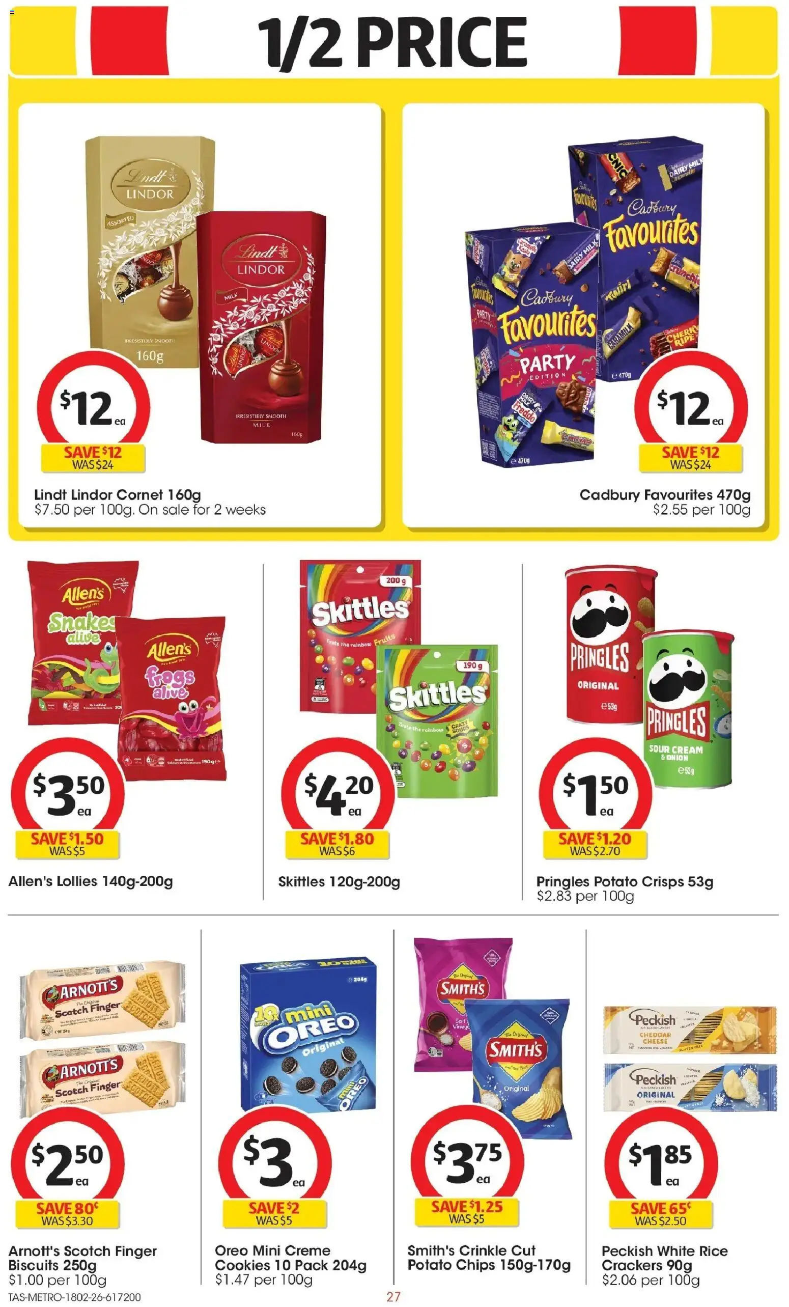Coles catalogue - valid from 18.02.2026 | Page: 27 | Products: Crackers, Cheese, Chips, Scotch