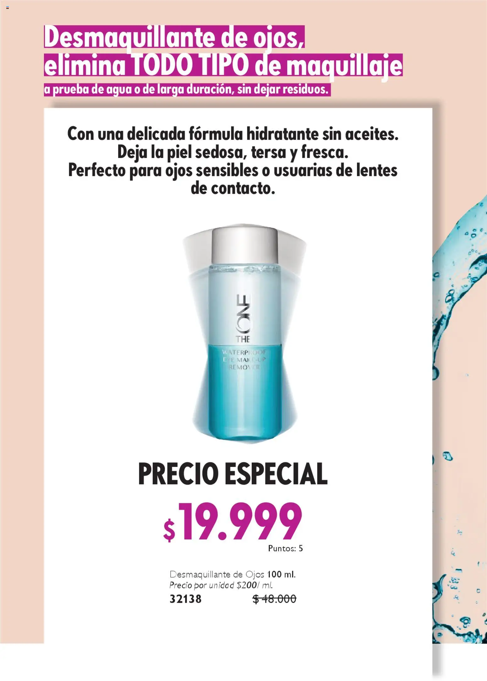 Oriflame revista - valida desde el 27.12.2025 | Página: 18 | Productos: Agua, Maquillaje, Desmaquillante de ojos, Desmaquillante