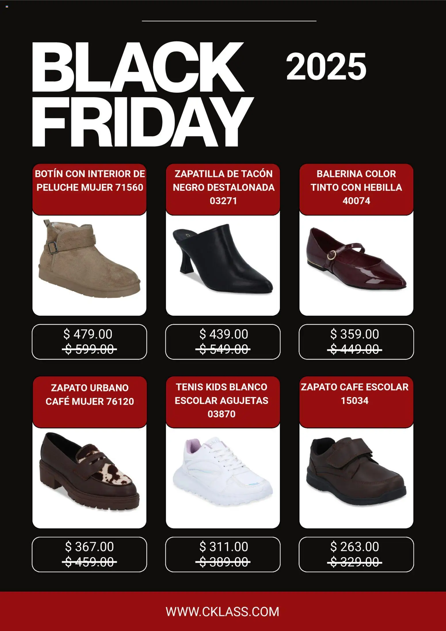 Nuevas ofertas de Cklass válidas en toda la República Mexicana desde el 28.11.2025. ¡Encuentra las mejores ofertas en Cklass Black Friday! | Página: 5 | Productos: Tenis, Café, Botín, Hebilla