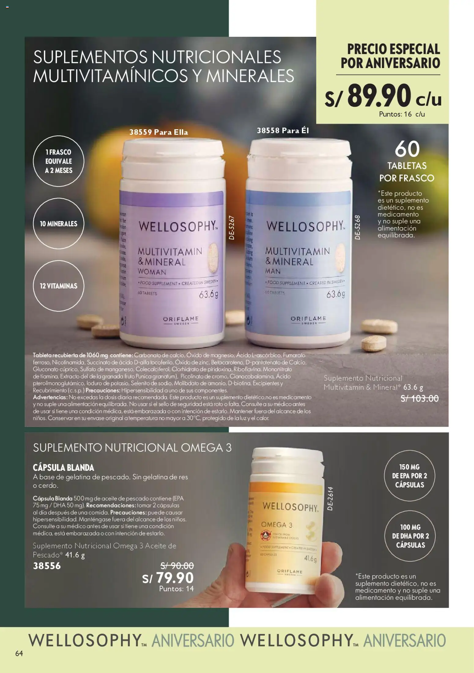 Catálogo Oriflame válido desde 27.12.2025 | Página: 64 | Productos: Aceite, Pescado, Tableta