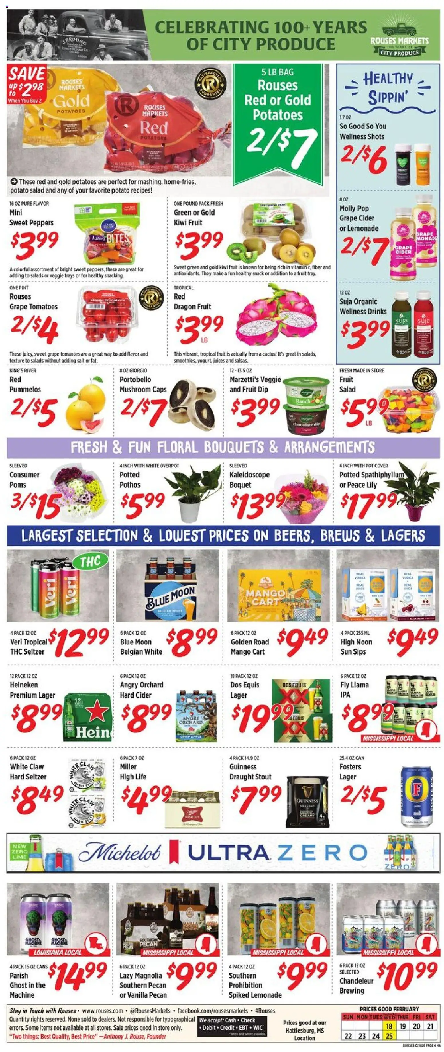 Rouses Weekly Ad - MS - valid from 18.02.2026 | Page: 7 | Products: Peppers, Kiwi, Salad, Salt
