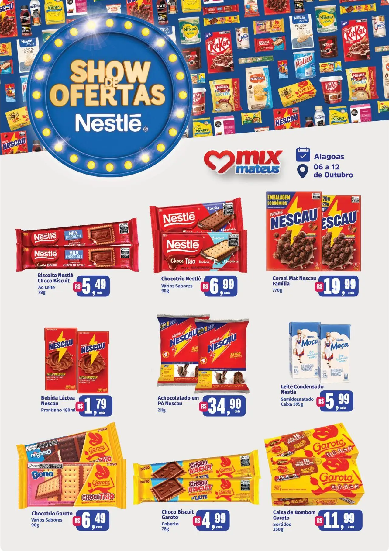 Mateus Folheto - válido de 06.10.2025 | Página: 1 | Produtos: Caixa, Flocos, Caixa de bombom, Leite condensado