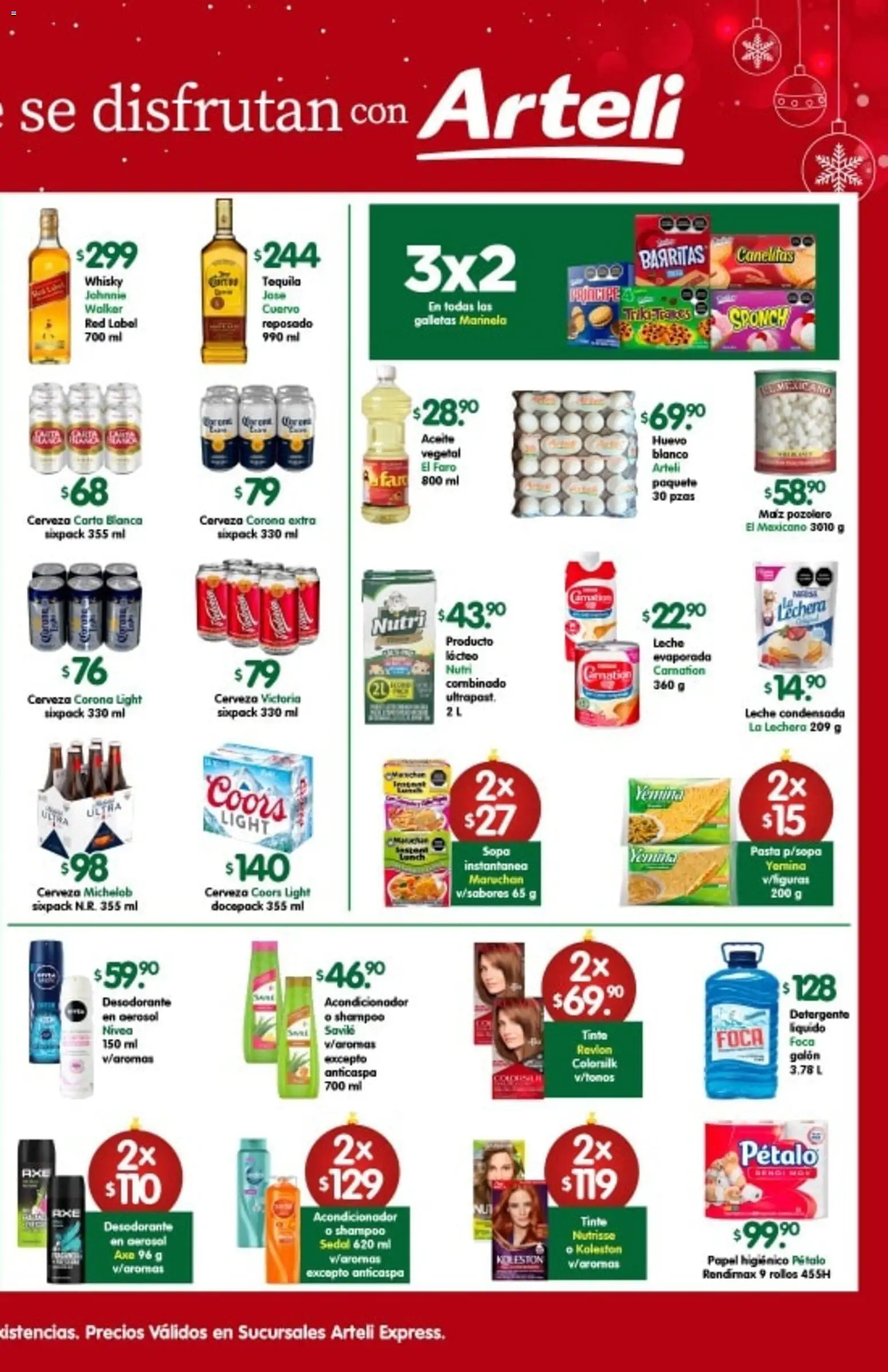 Nuevas ofertas de Arteli válidas en toda la República Mexicana desde el 19.12.2025. ¡Encuentra las mejores ofertas en Arteli folleto Express! | Página: 2 | Productos: Leche, Cerveza, Pasta, Foco