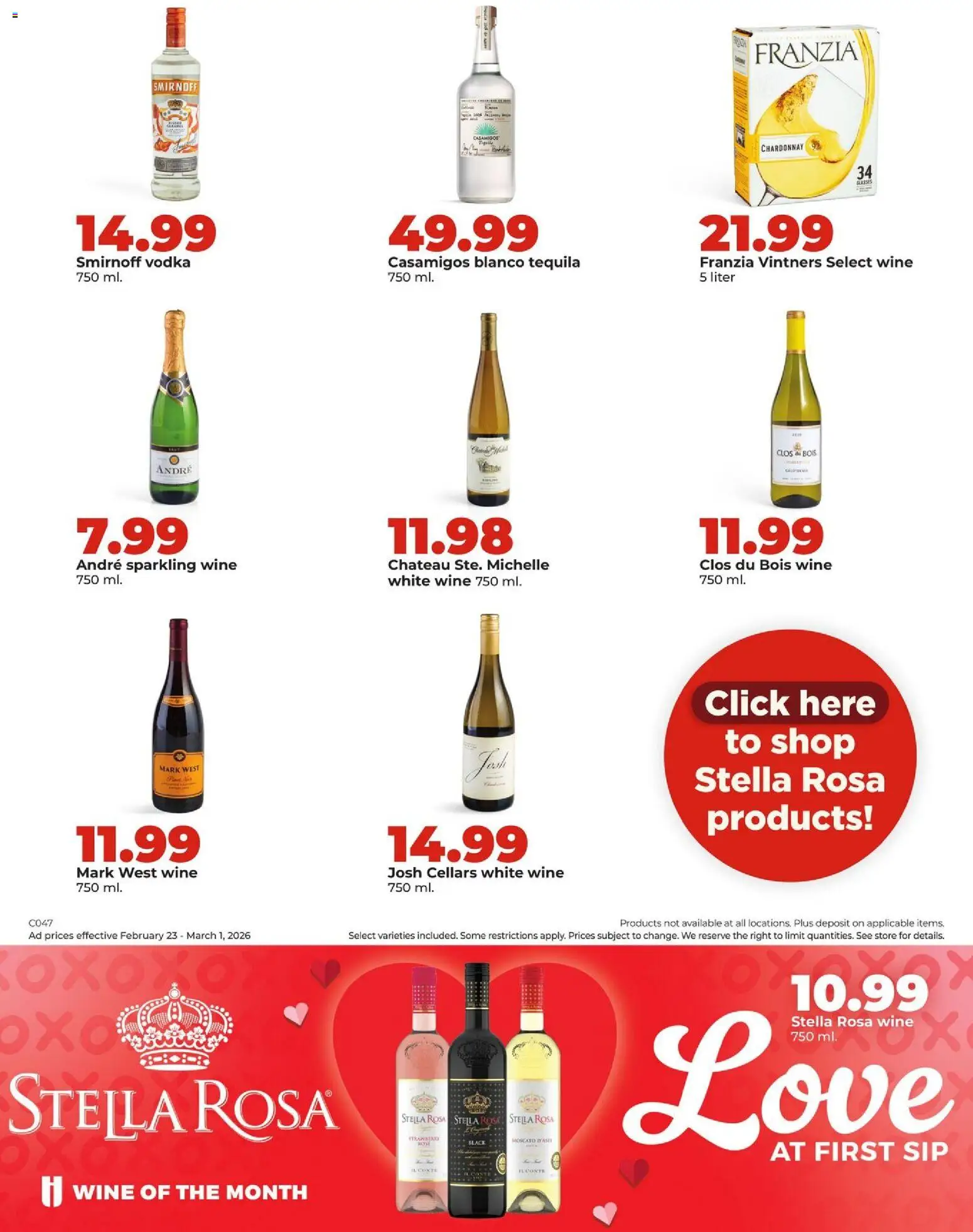 HyVee Weekly Ad - valid from 23.02.2026 | Page: 39 | Products: Wine, Vodka