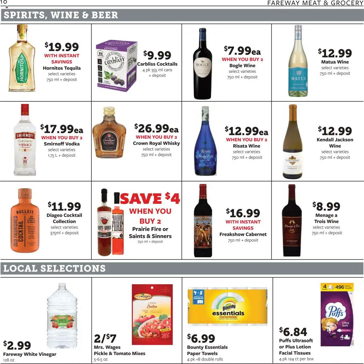 Fareway Weekly Ad - valid from 18.08.2025 | Page: 10 | Products: Vinegar, Box, Wine, Beer