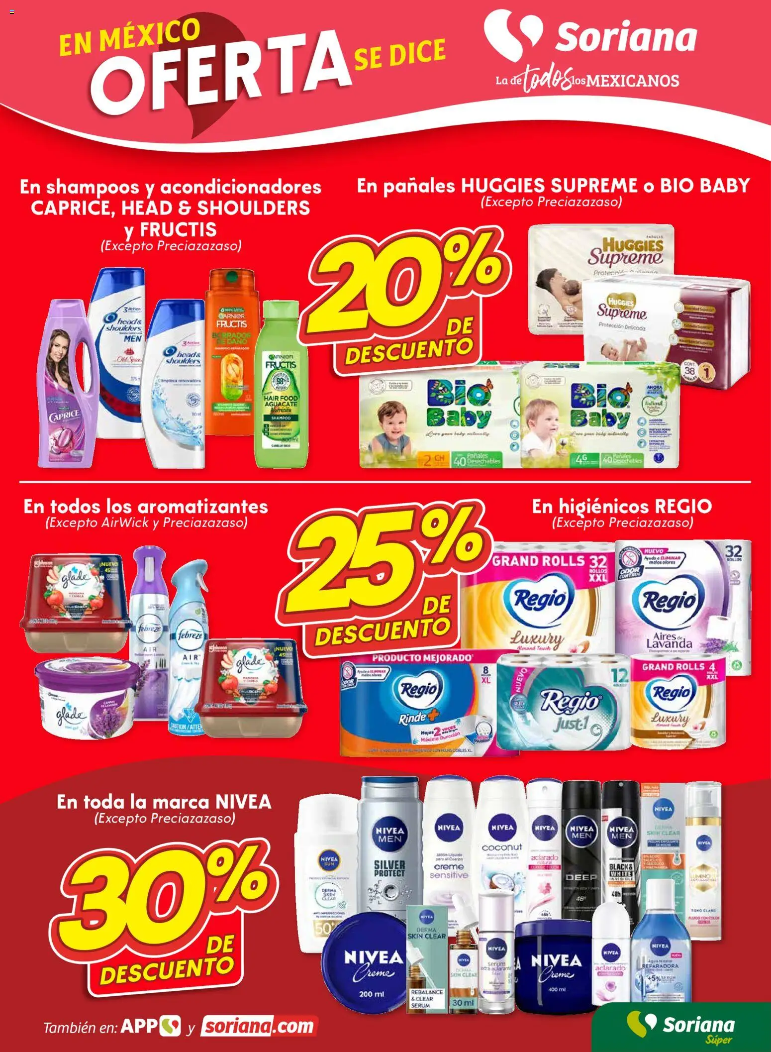 Nuevas ofertas de Soriana válidas en toda la República Mexicana desde el 23.10.2025. ¡Encuentra las mejores ofertas en Soriana - Fin de Semana Súper: Ags, Nay, Jal, Qro, Col, Mich, Gto, Hgo, Tlax, Mor, Pue, Gro, Oax, Edo. de Mex, Valle de México, Za! | Página: 3 | Productos: Serum, Aguacate, Pañales