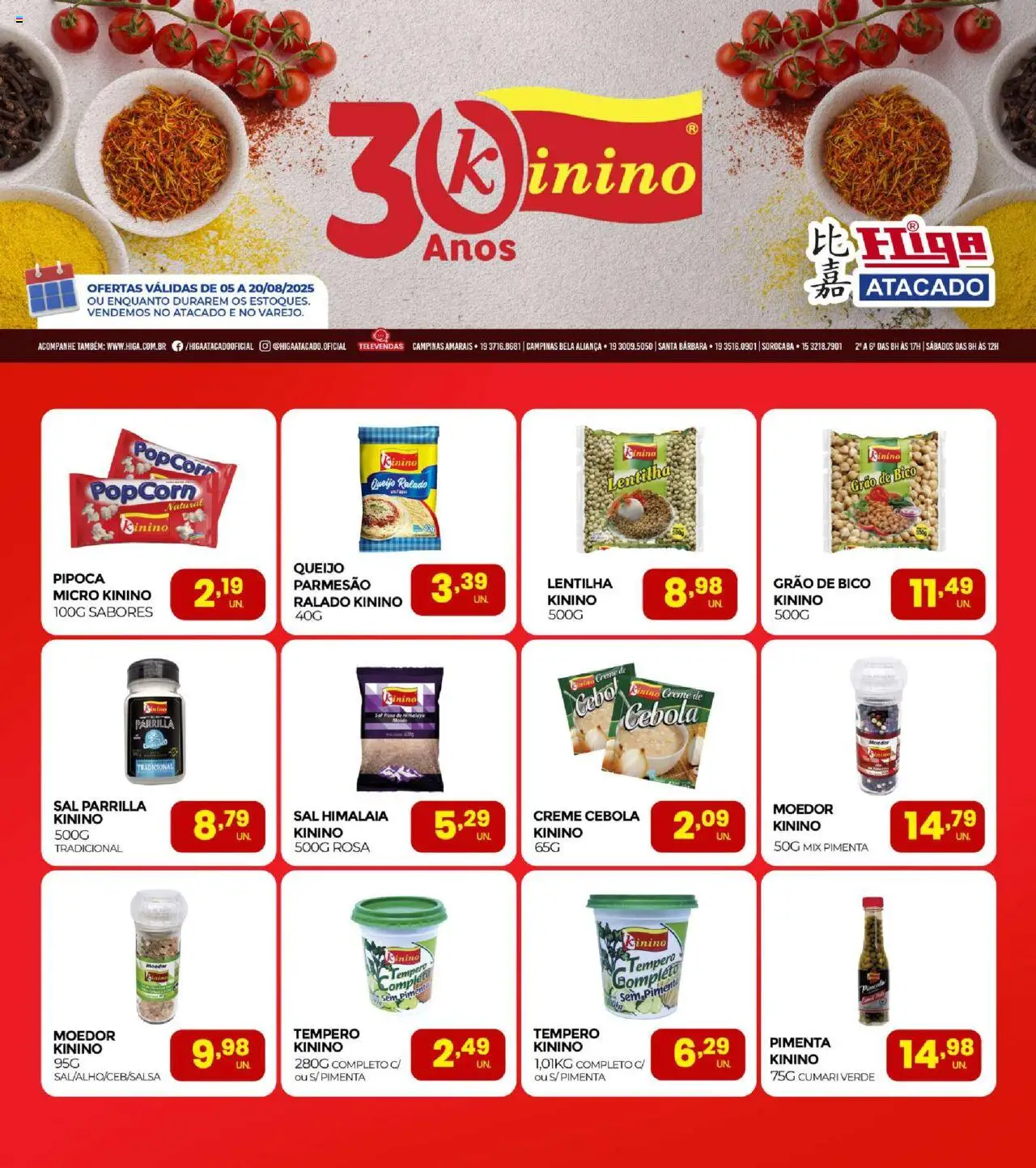 Higa Atacado Folheto - válido de 05.08.2025 | Página: 1 | Produtos: Moedor, Lentilha, Pimenta, Bico