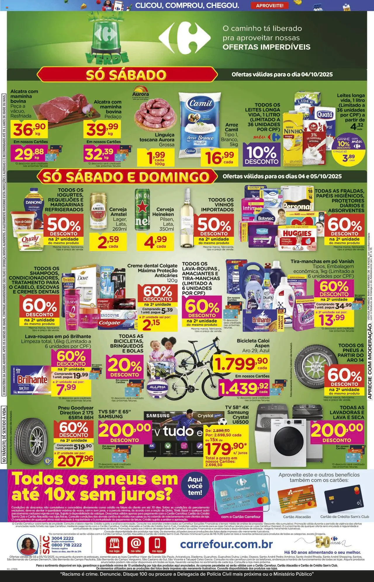Carrefour Folheto - válido de 03.10.2025 | Página: 2 | Produtos: smart TV, Lava e seca, Arroz, Heineken