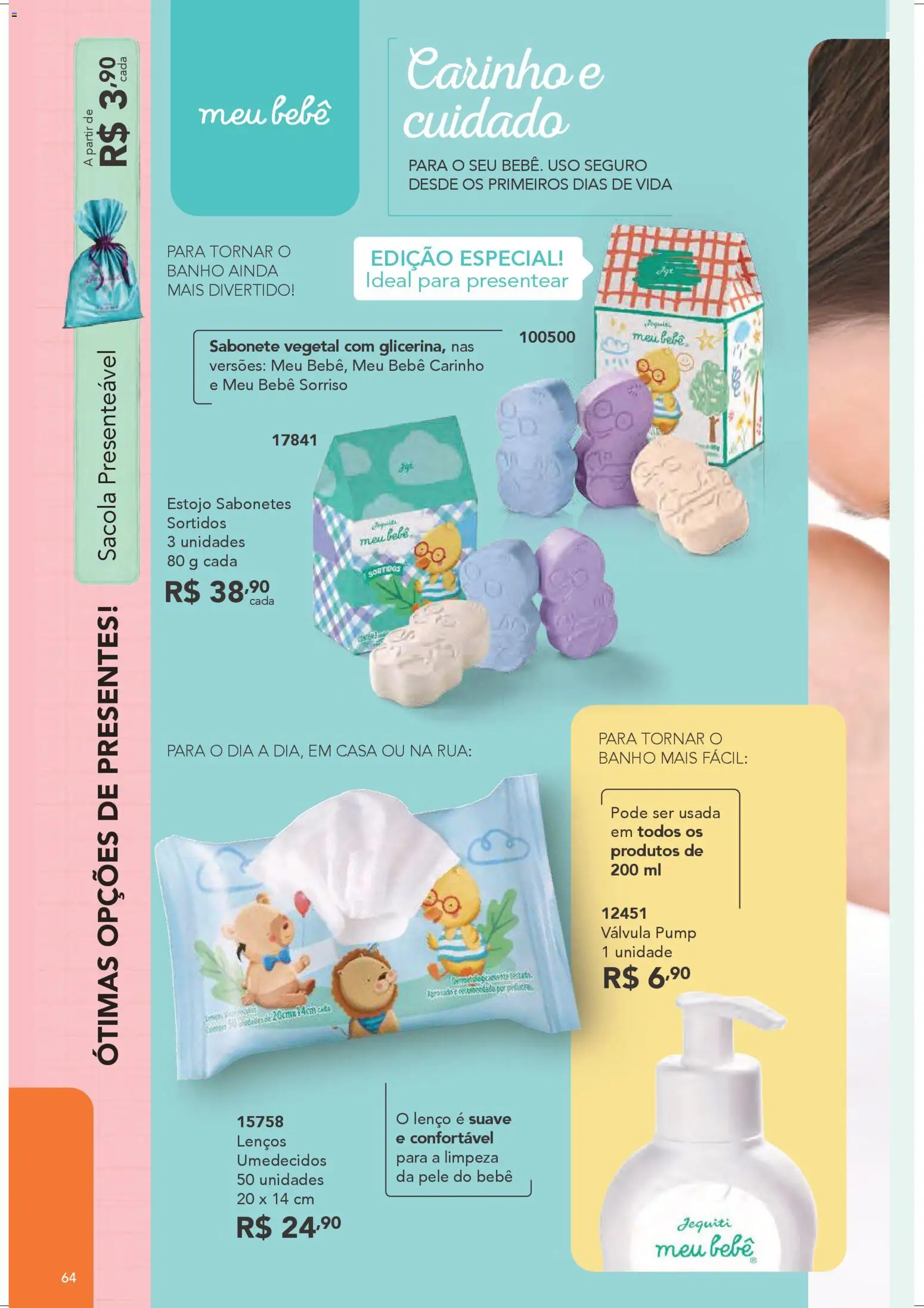 Jequiti Folheto - válido de 28.03.2026 | Página: 64 | Produtos: Lenço, Sabonete