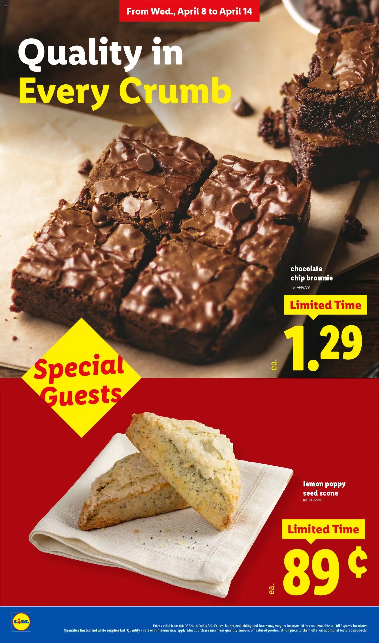 Lidl Weekly Ad - valid from 08.04.2026 | Page: 12 | Products: Chocolate, Lemon, Chocolate Chip, Scone