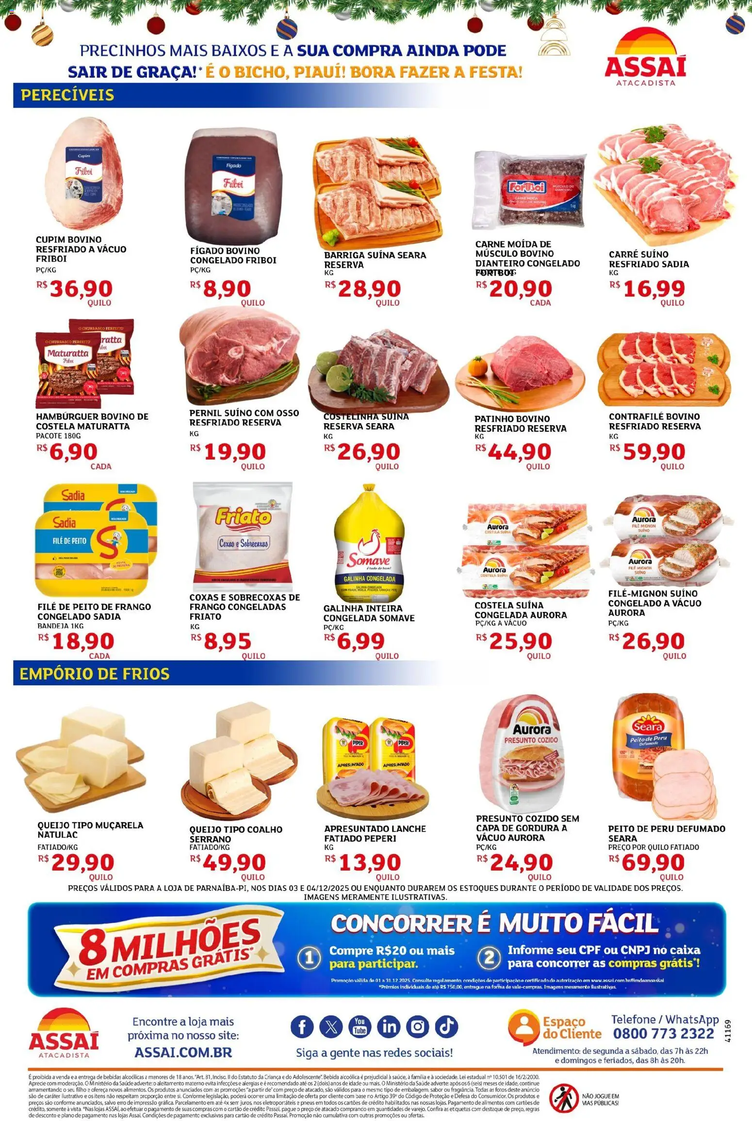 Assaí Atacadista Folheto - válido de 03.12.2025 | Página: 2 | Produtos: Caixa, Hambúrguer, Bandeja, Telefone