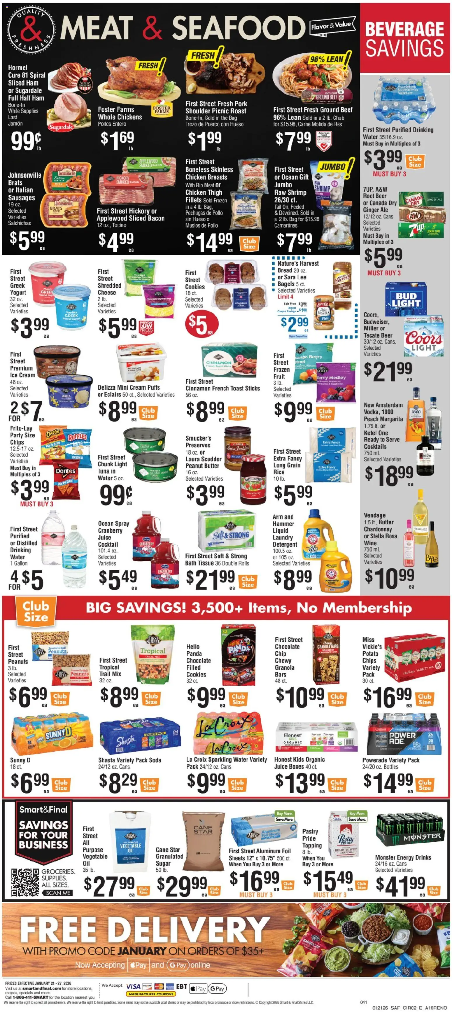 Smart & Final Weekly Ad - valid from 21.01.2026 | Page: 3 | Products: Yogurt, Chocolate, Beef, Cream