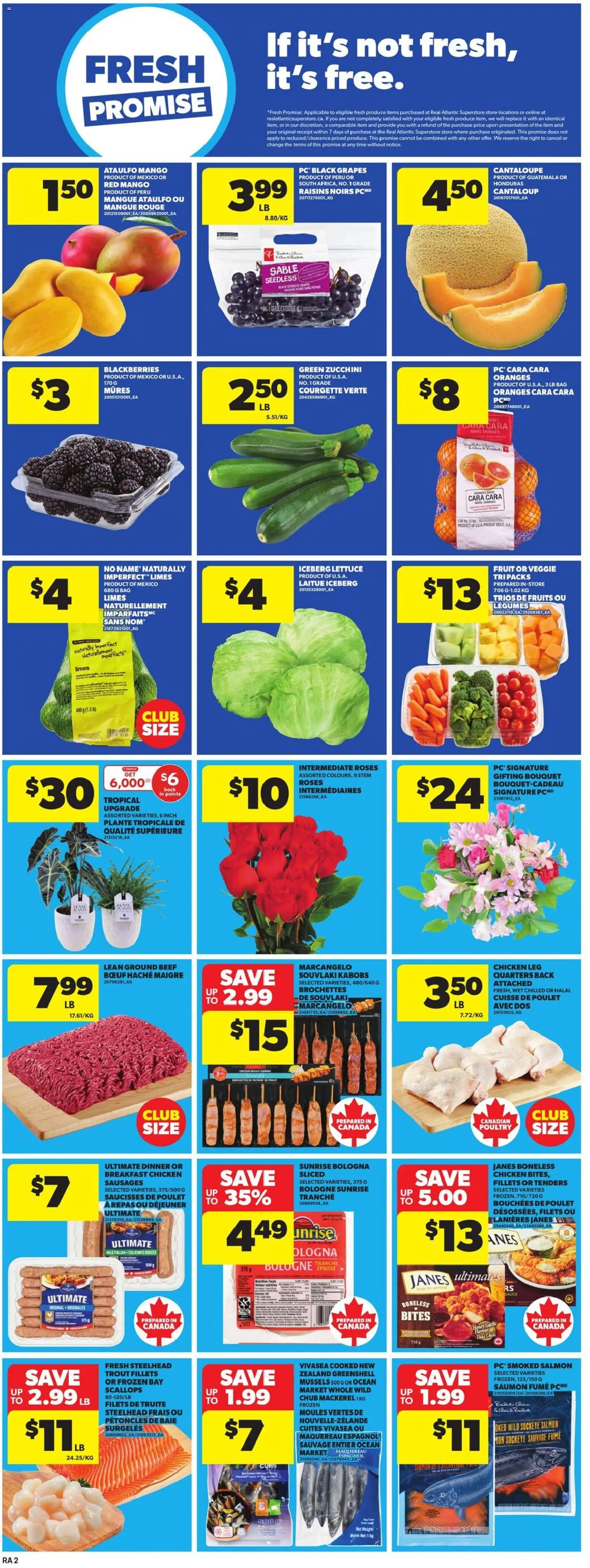 Atlantic Superstore flyer valid from 08.01.2026 | Page: 5 | Products: Beef, PC, Chicken, Oranges