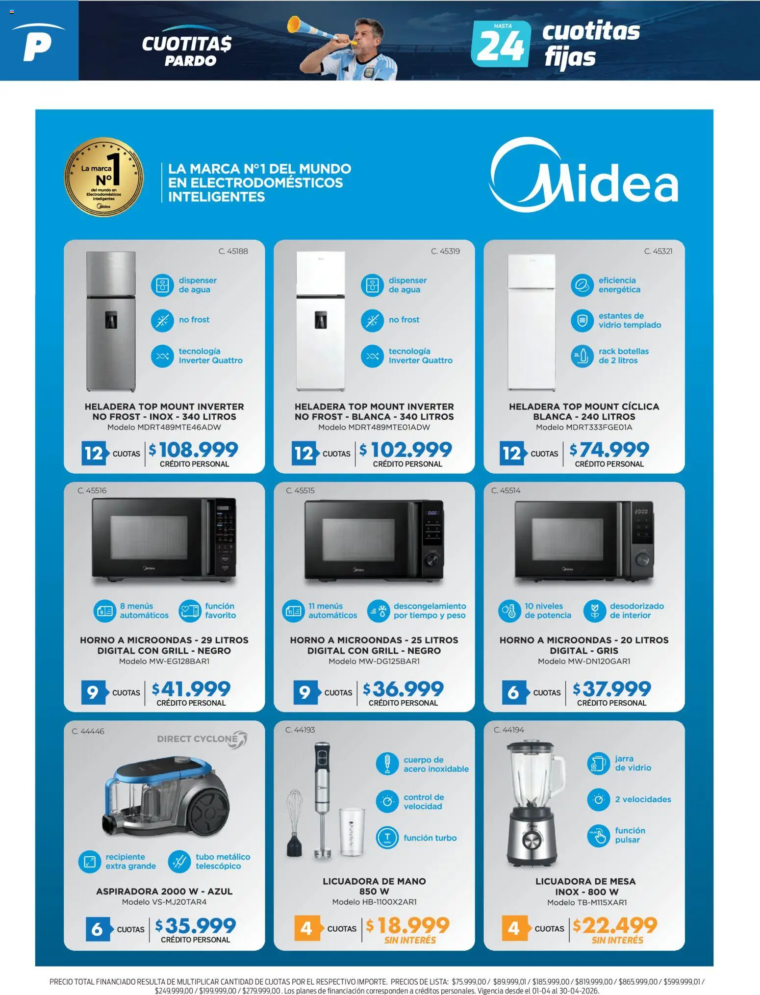 Pardo catálogo │ válido desde el 08.04.2026 | Página: 8 | Productos: Horno, Aspiradora, Mesa, Heladera