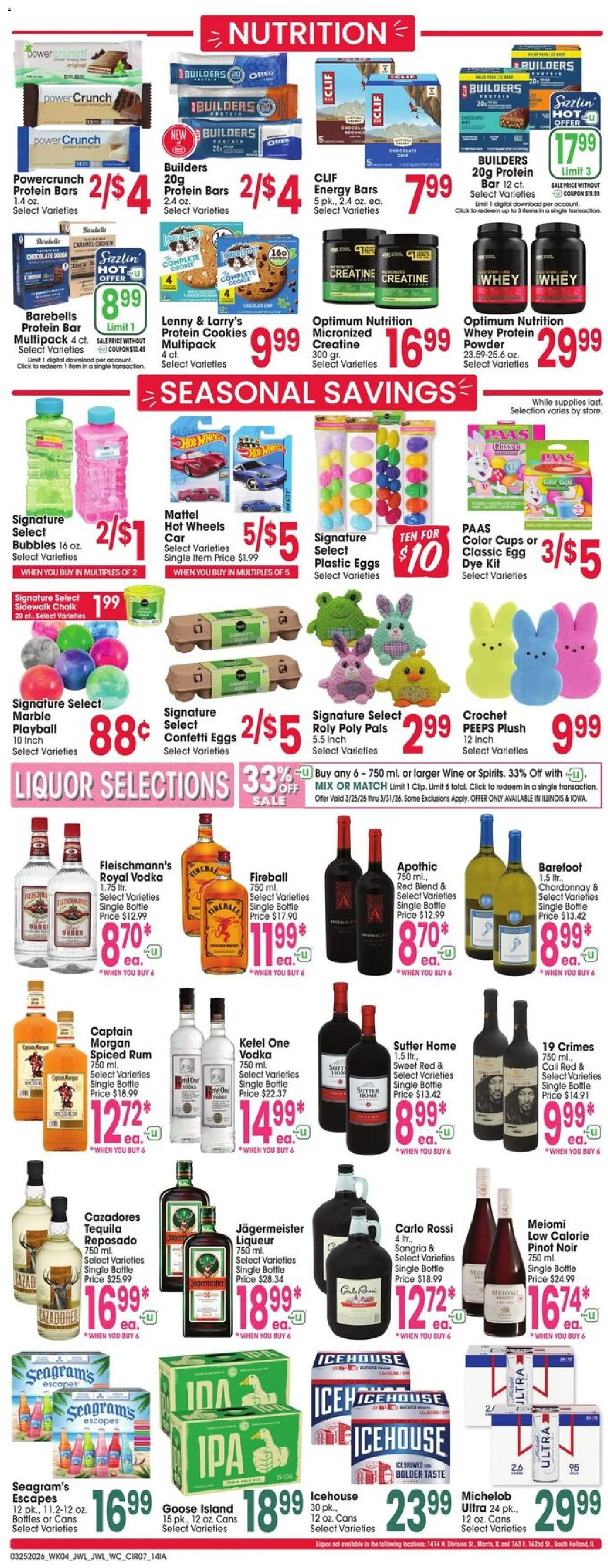 Jewel Osco Weekly Ad - IA - valid from 25.03.2026 | Page: 7 | Products: Crochet, Powder, Wine, Vodka