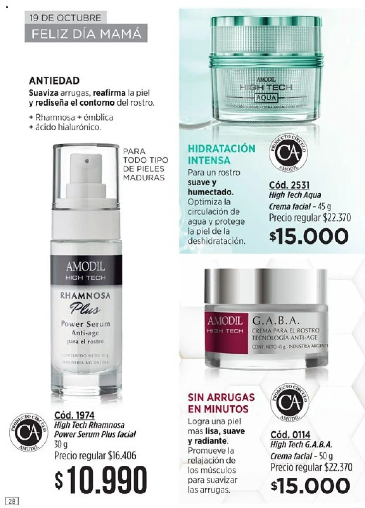 Catálogo Amodil Campaña 14 │ válido desde el 19.08.2025 | Página: 28 | Productos: Serum, Contorno, Agua, Crema