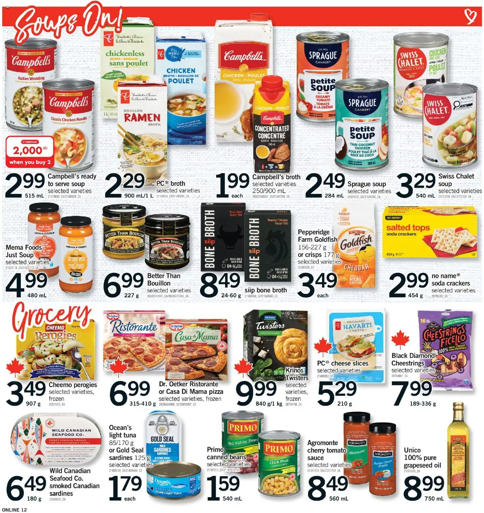 Fortinos flyer valid from 26.02.2026 | Page: 12 | Products: Cheese, Oil, Pizza, Chicken