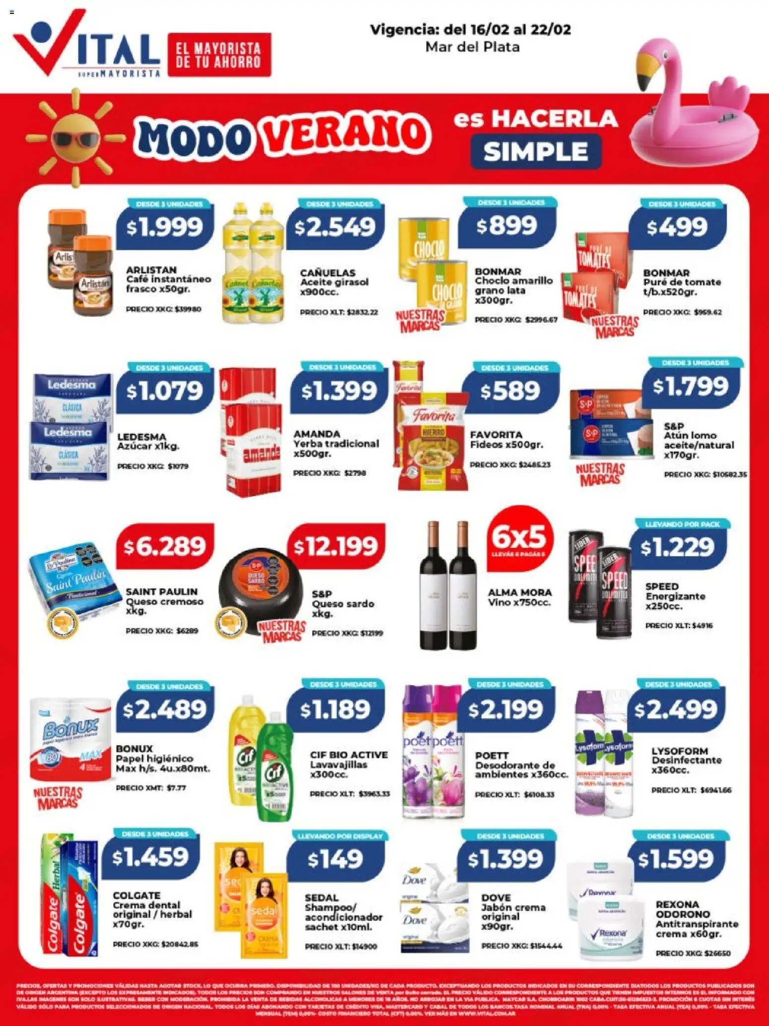 Vital - Ofertas - Mar del Plata  │ válido desde el 16.02.2026 | Página: 1 | Productos: Choclo, Azucar, Yerba, Fideos