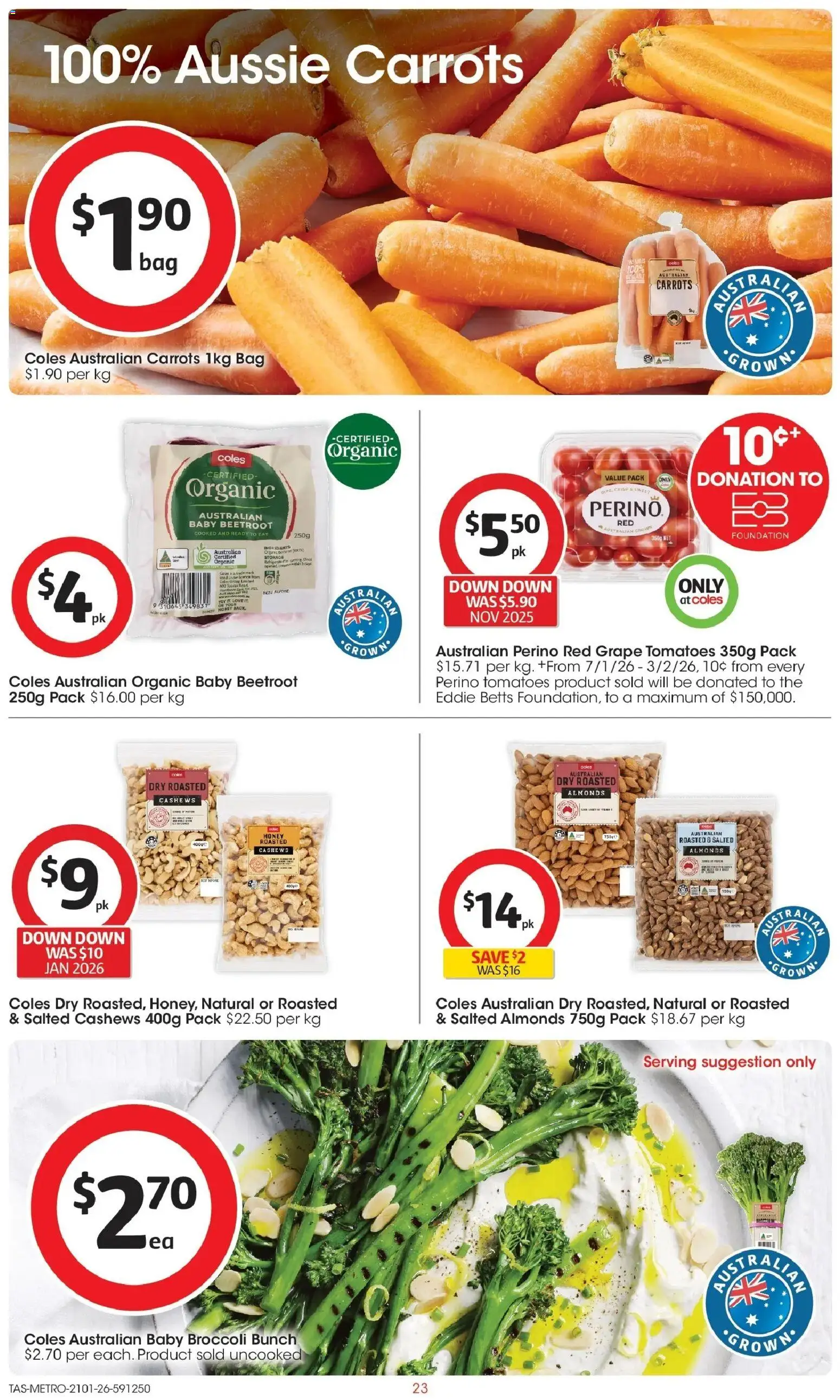 Coles catalogue - valid from 21.01.2026 | Page: 23 | Products: Honey, Tomatoes, Beetroot, Bag