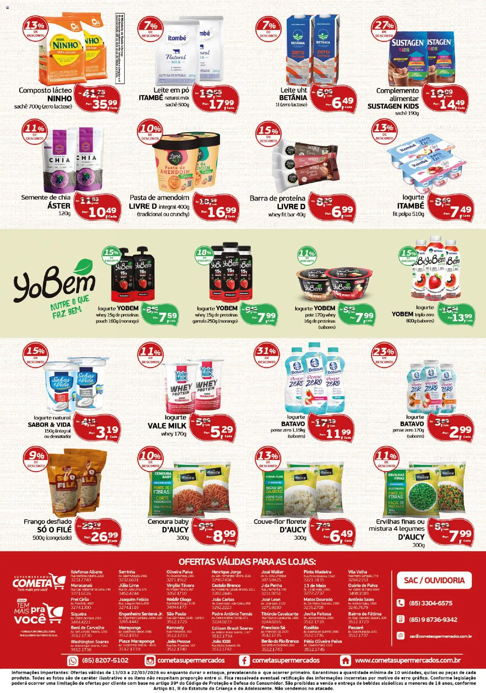 Cometa Supermercados Folheto - válido de 13.03.2026 | Página: 2 | Produtos: Cenoura, Baixo, Couve, Pasta de amendoim