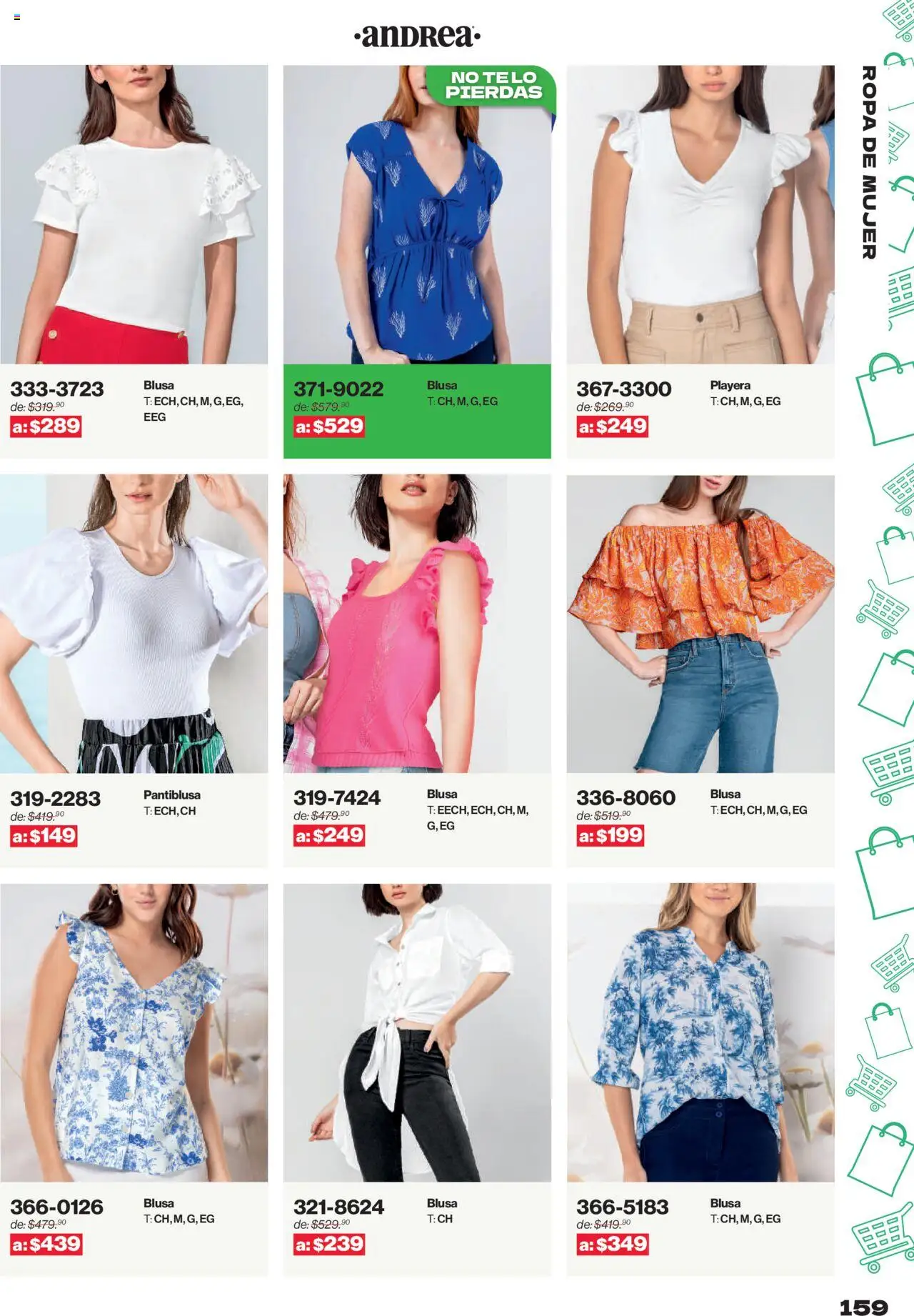 Nuevas ofertas de Andrea válidas en toda la República Mexicana desde el 10.08.2025. ¡Encuentra las mejores ofertas en Andrea - Catálogo Outlet! | Página: 159 | Productos: Blusa, Ropa, Playera