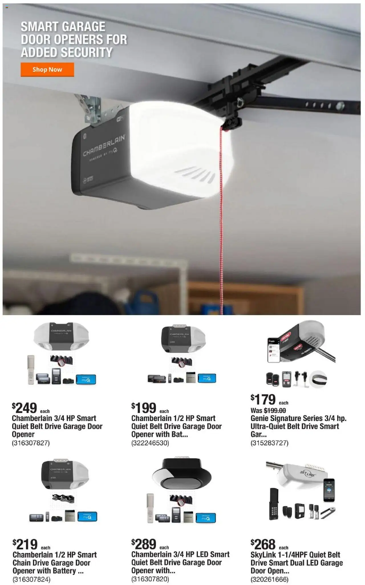 Home Depot Weekly Ad - valid from 11.09.2025 | Page: 8 | Products: Opener, Battery, Belt