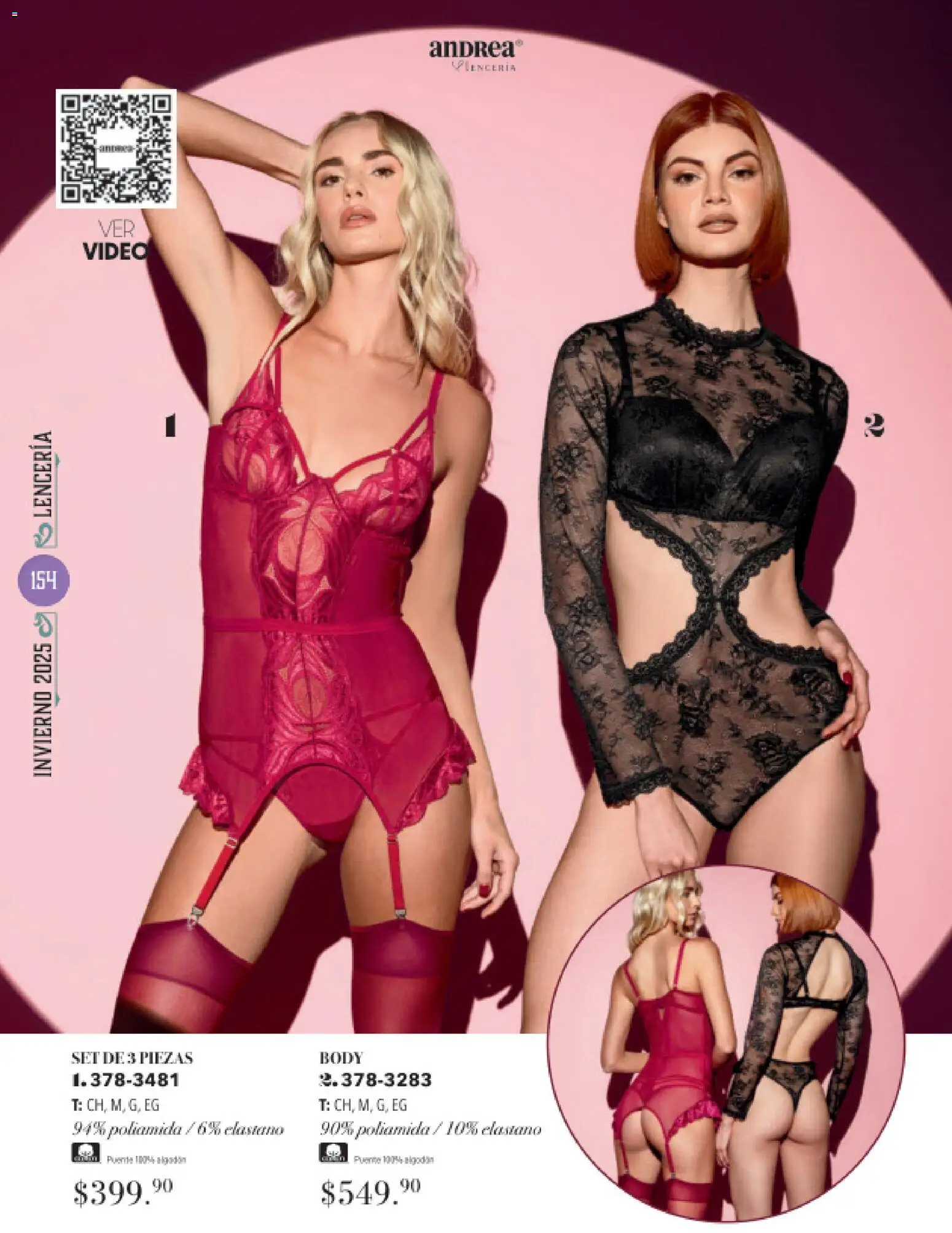 Nuevas ofertas de Andrea válidas en toda la República Mexicana desde el 26.11.2025. ¡Encuentra las mejores ofertas en Andrea catálogo Invierno! | Página: 154 | Productos: Algodón, Body, Lenceria, Video