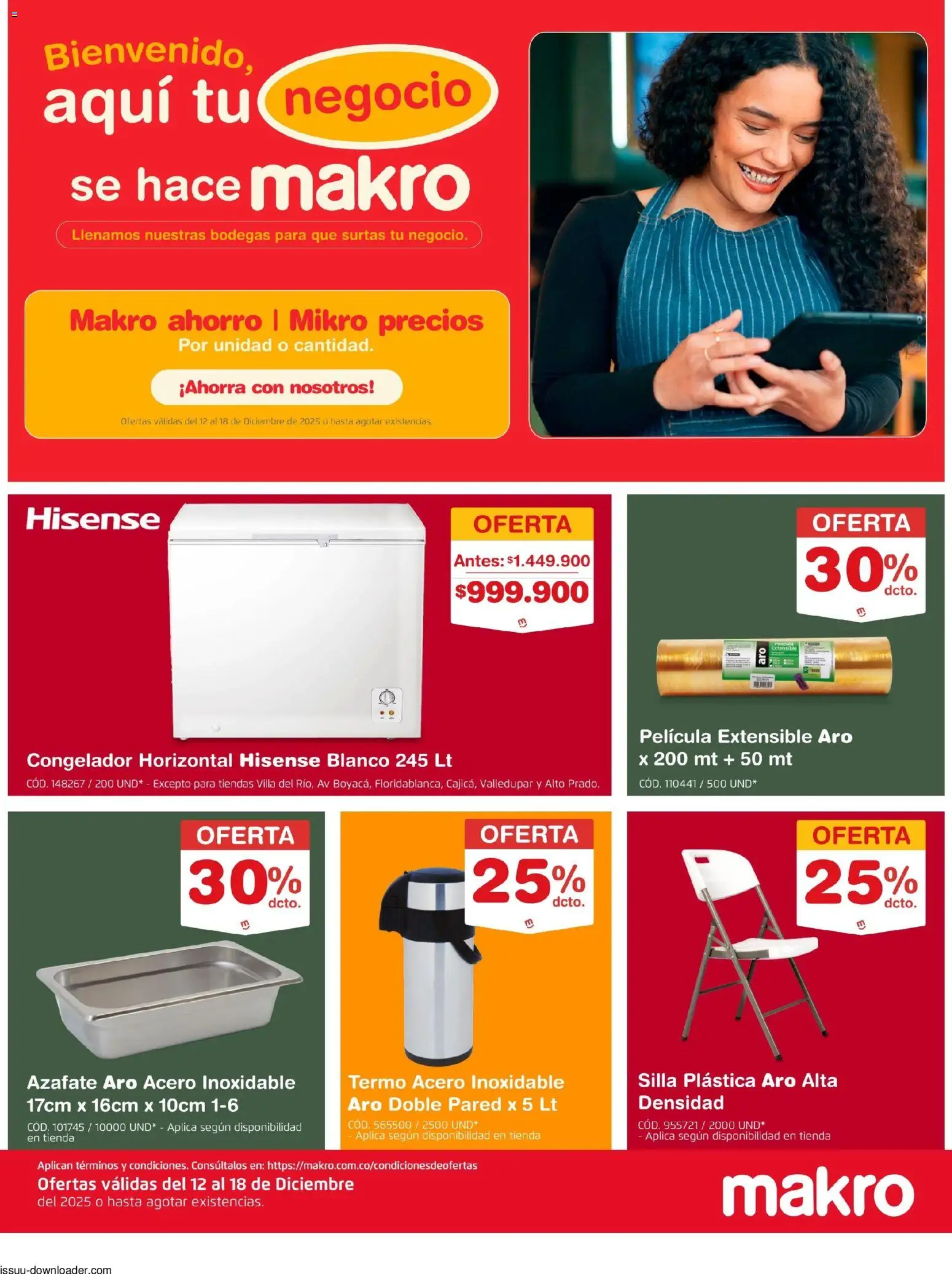 Makro revista - valida desde el 12.12.2025 | Página: 1 | Productos: Congelador, Silla, Termo