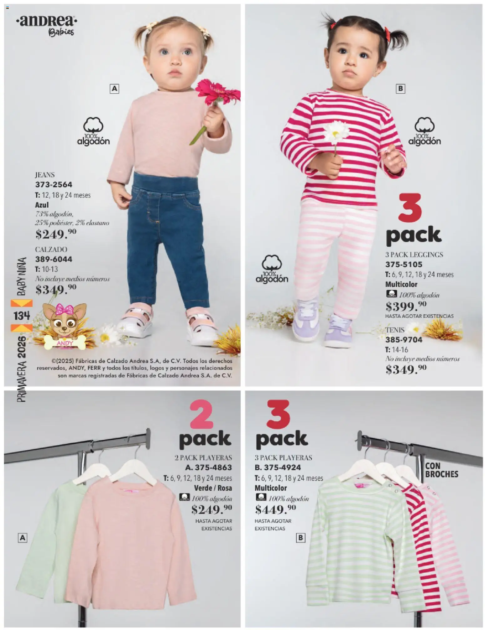 Nuevas ofertas de Andrea válidas en toda la República Mexicana desde el 25.01.2026. ¡Encuentra las mejores ofertas en Andrea catálogo Infantil! | Página: 90 | Productos: Leggings, Tenis, Algodón
