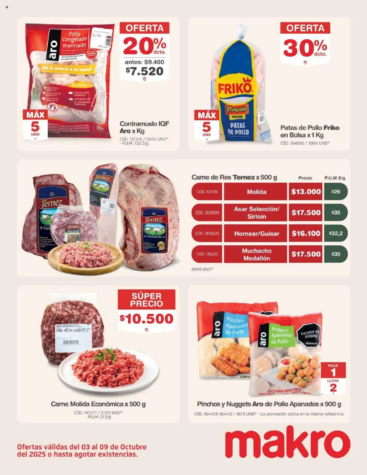 Makro revista - valida desde el 03.10.2025 | Página: 14 | Productos: Pollo, Bolsa, Sal, Mesa