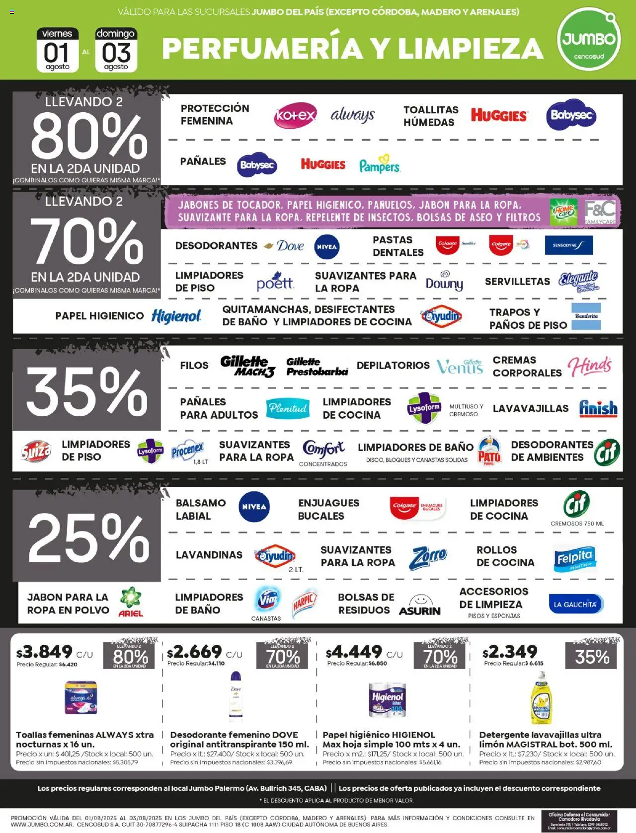 Jumbo ofertas │ válido desde el 01.08.2025 | Página: 6 | Productos: Repelente, Toallas, Servilletas, Polvo