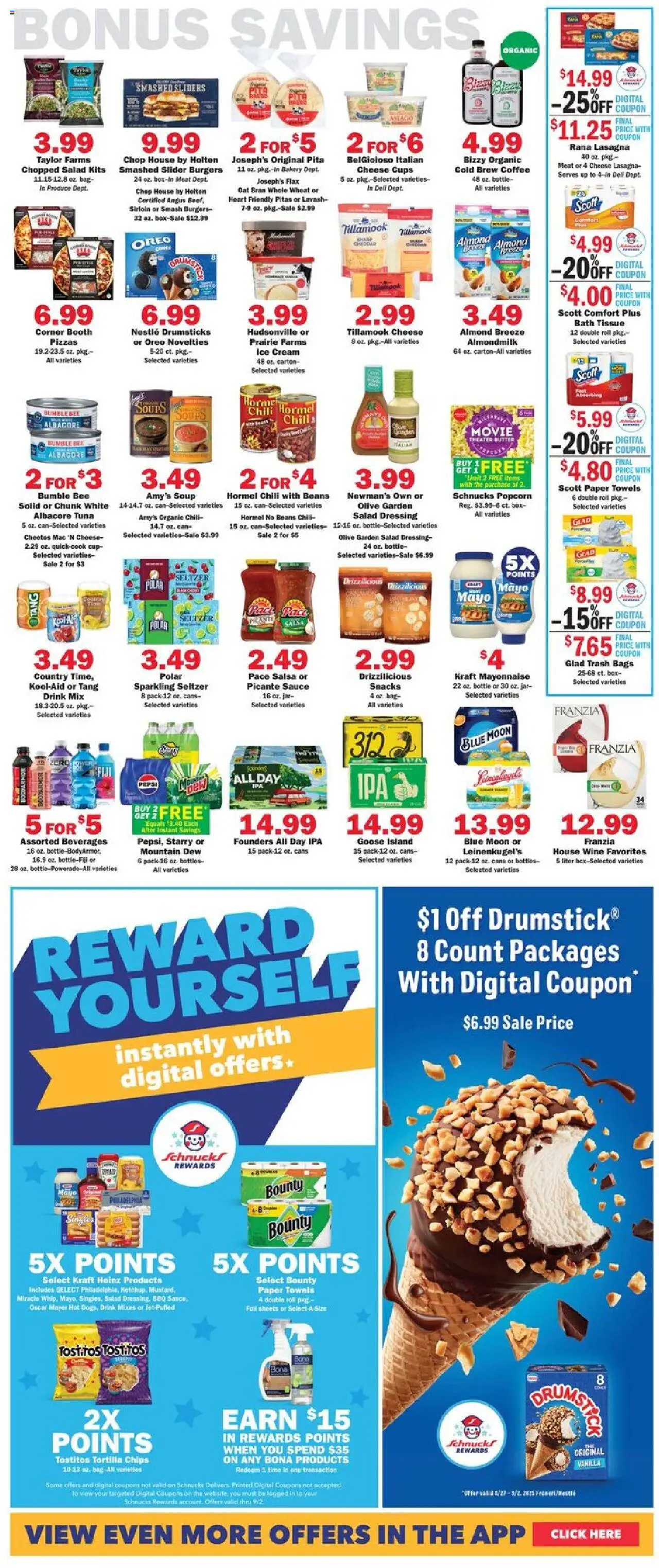 Schnucks Weekly Ad - valid from 27.08.2025 | Page: 5 | Products: Wine, Chips, Mayonnaise, Bag
