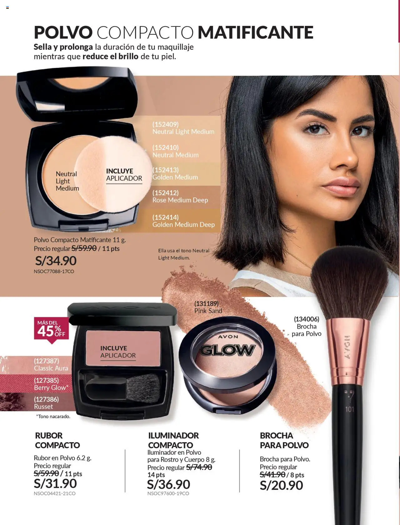 Catálogo Avon válido desde 11.08.2025 | Página: 25 | Productos: Brocha, Maquillaje, Polvo, Rubor